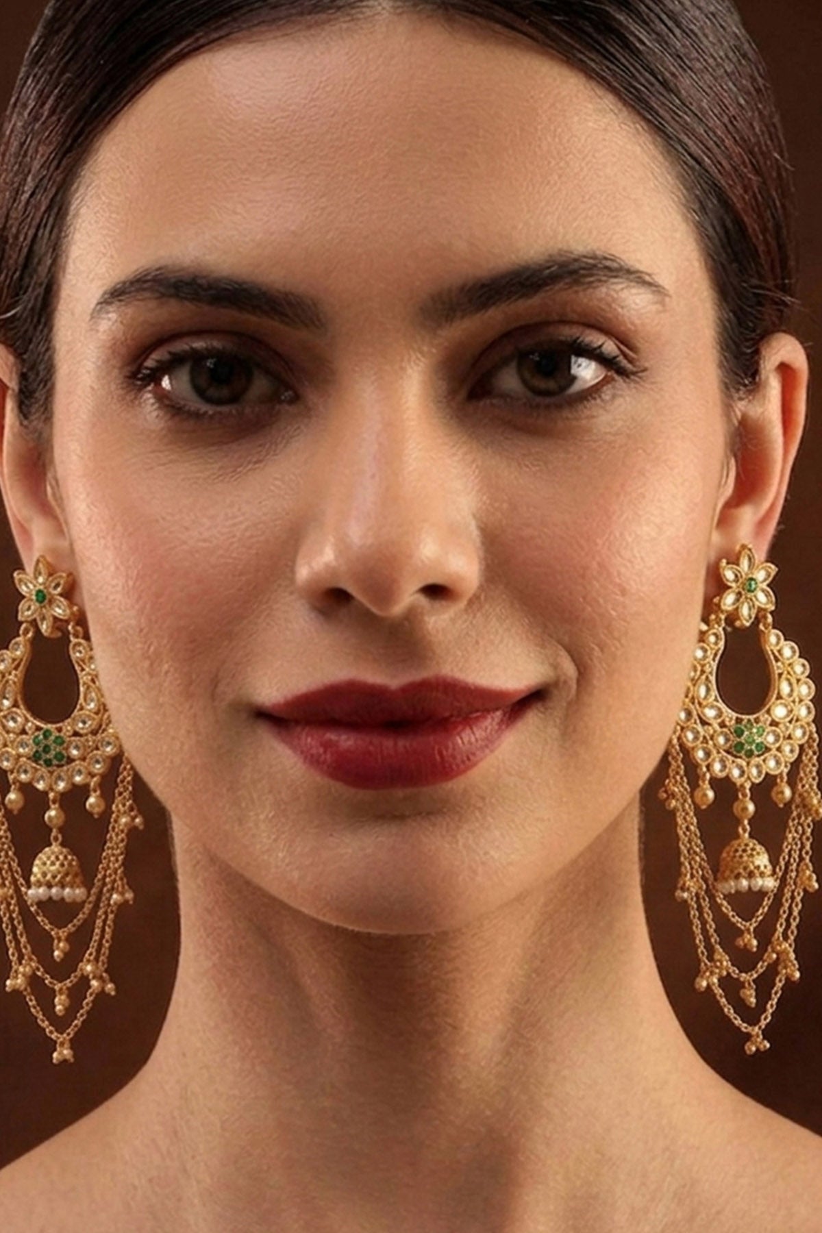 Buy Green Polki Kundan Drop Earring for women by Inko & Co online available at scrollnshops