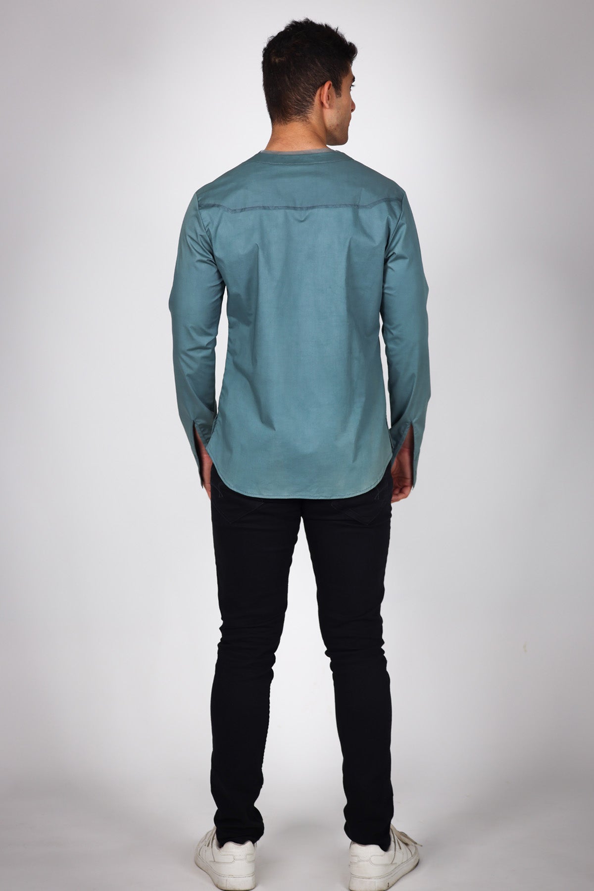 Green Poplin Embroidered Shirt