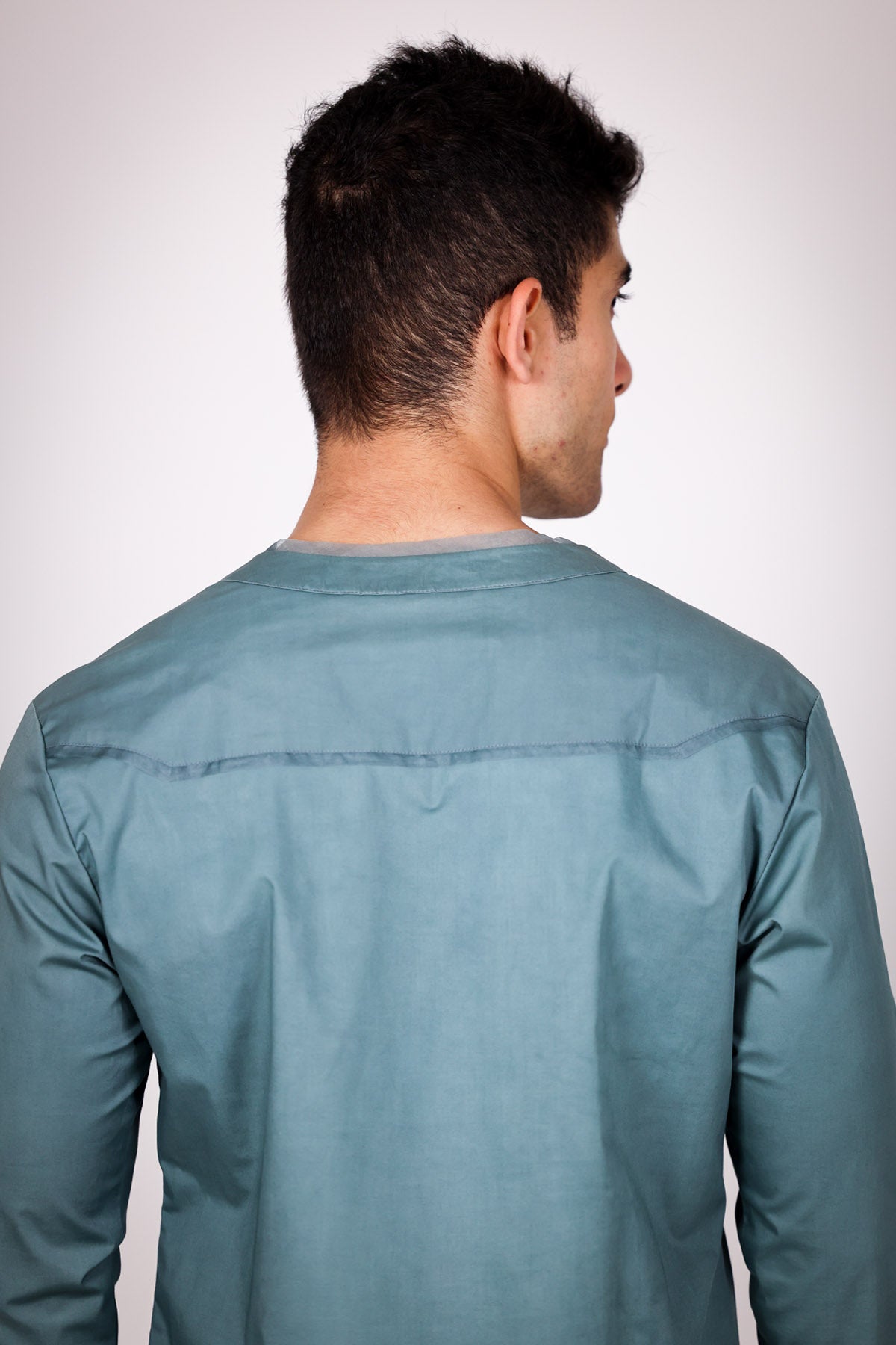 Green Poplin Embroidered Shirt