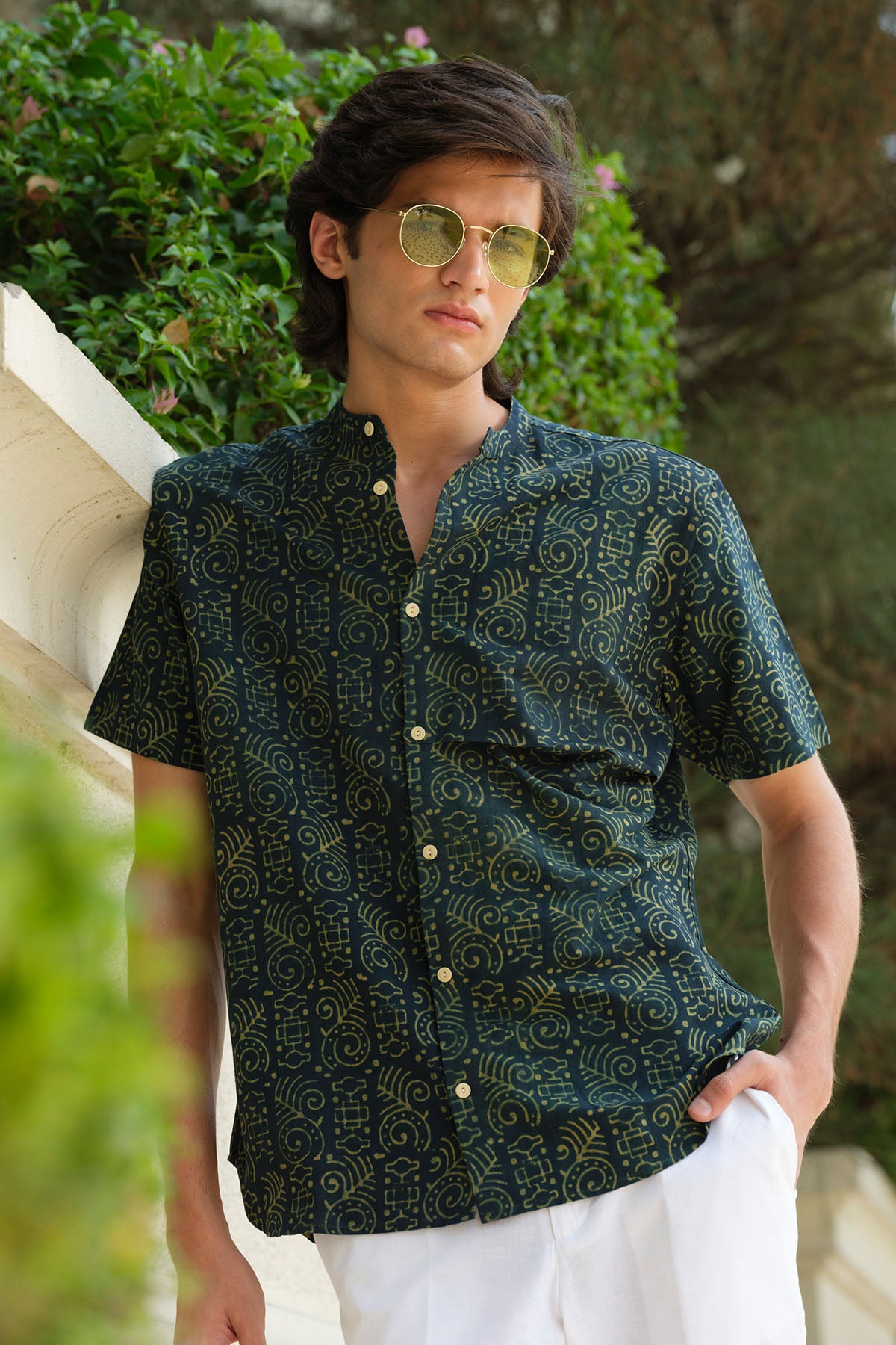 Green Printed Organic Shirt
