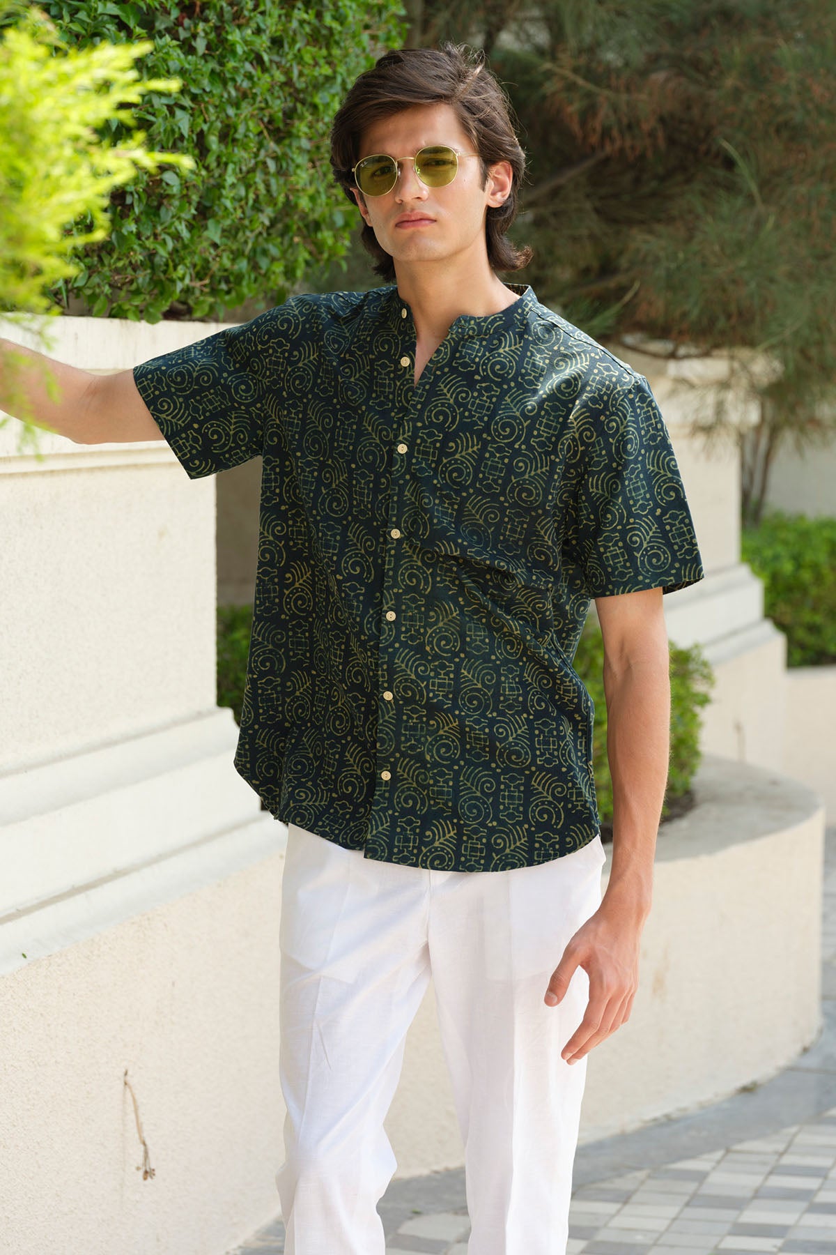 Green Printed Organic Shirt