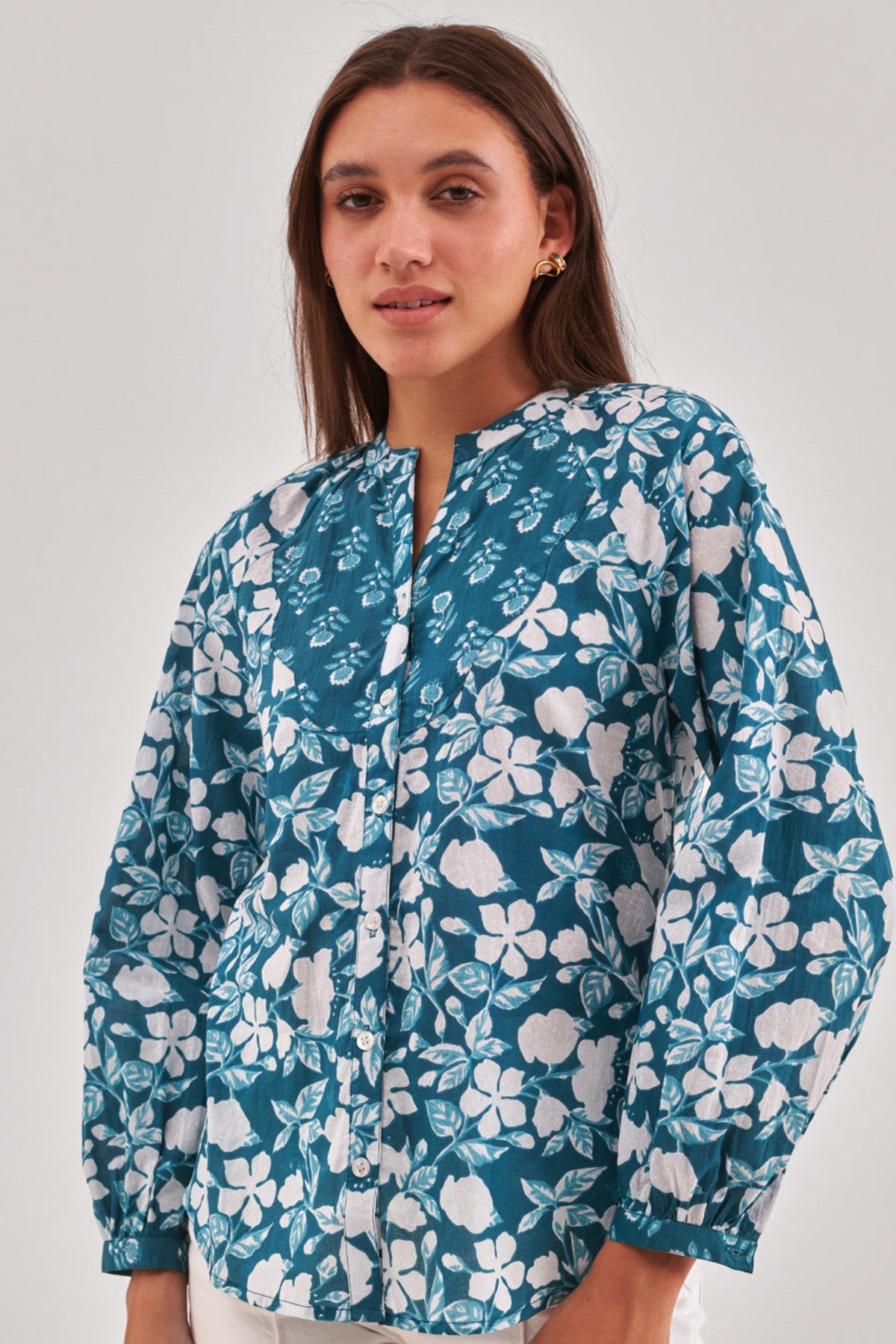 Buy Green Printed Shirt Style Top for Women by Qomn Designer online available at scrollnshops