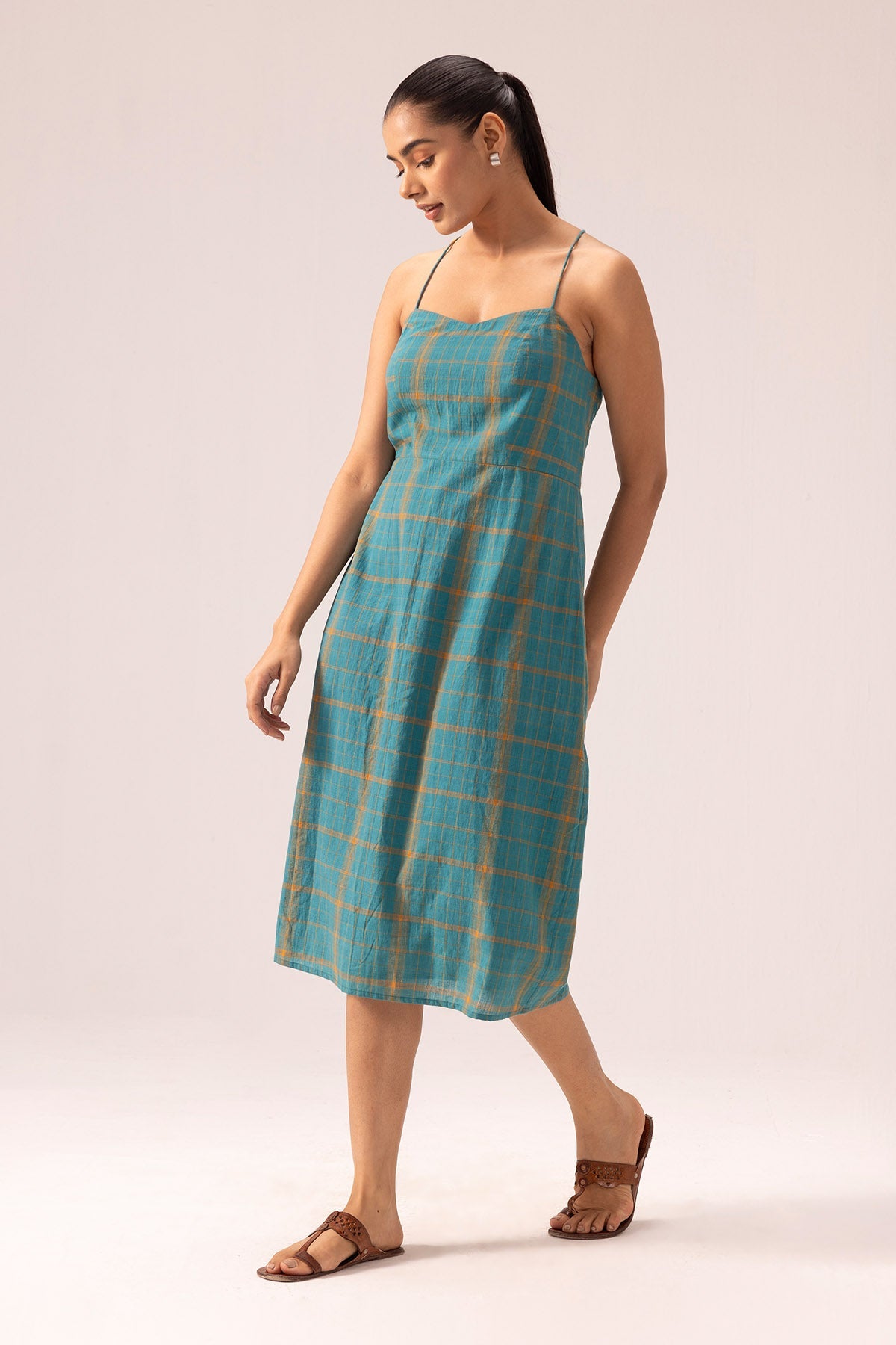 Buy Green Pure Cotton Backless Dress By Label Shreya Sharma For Women Online at ScrollnShops