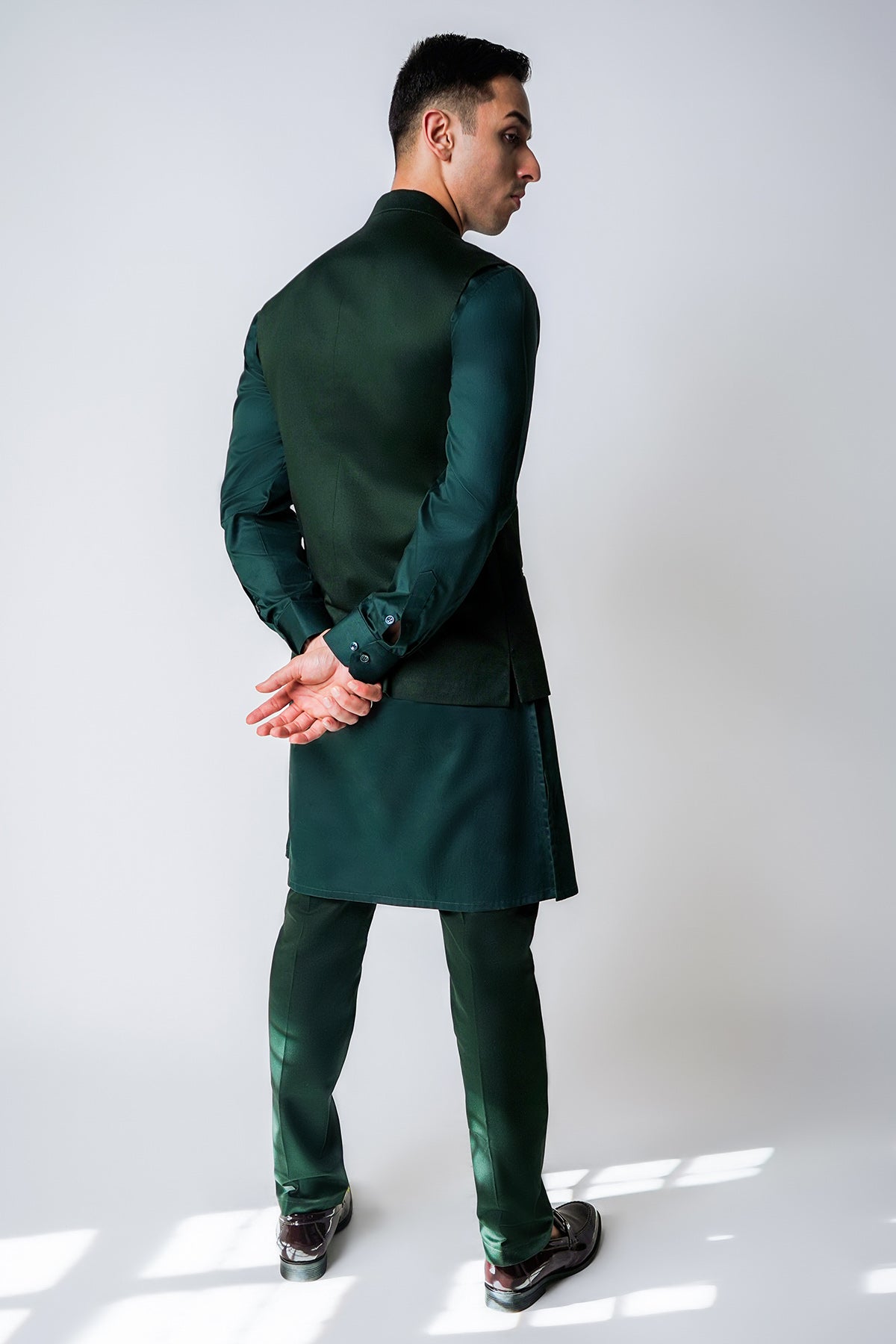 Green Raffia & Kasab Bundi Set