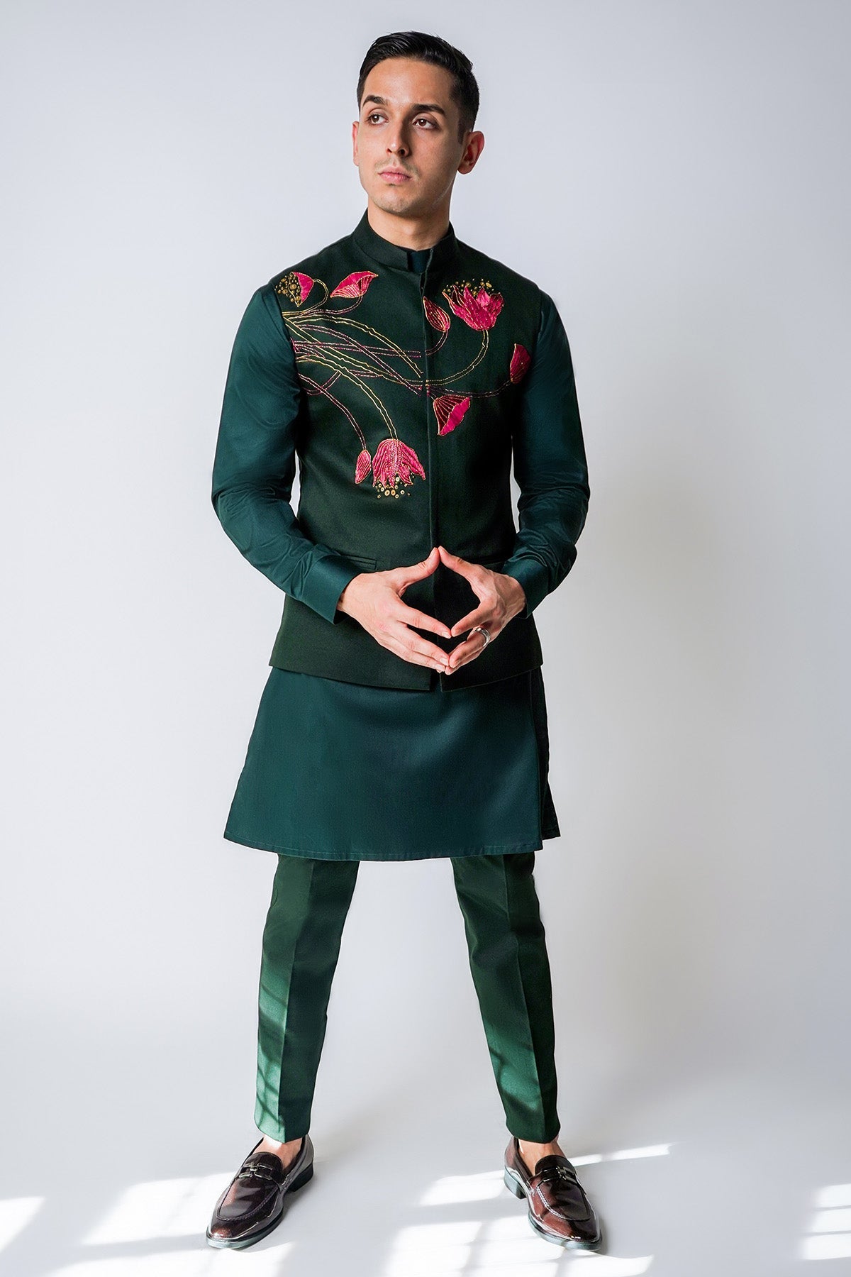 Buy Green Raffia & Kasab Bundi Set for men by House of Sheriff online available at scrollnshops