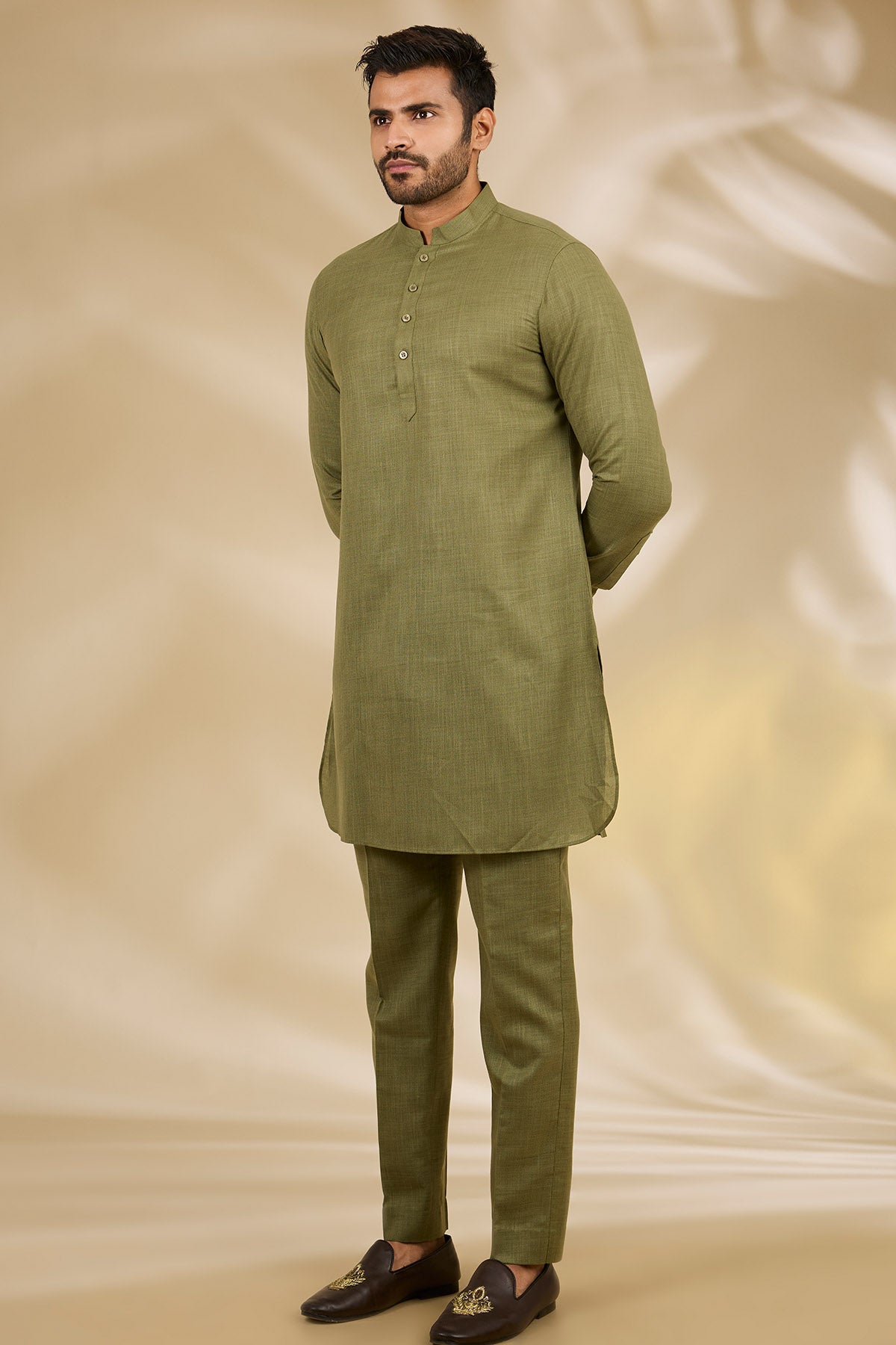Green Ruby Silk Dori Kurta Set