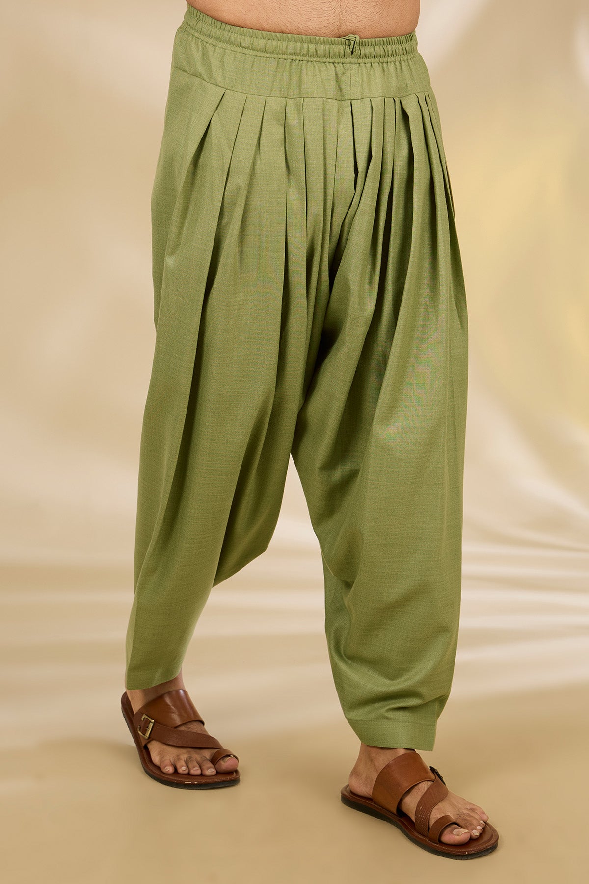 Green Ruby Silk Kurta And Pants