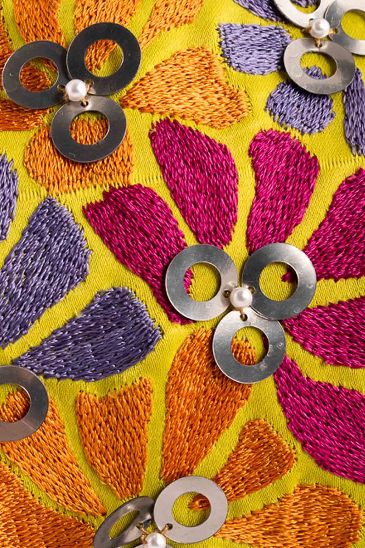 Green Satin Floral Headband