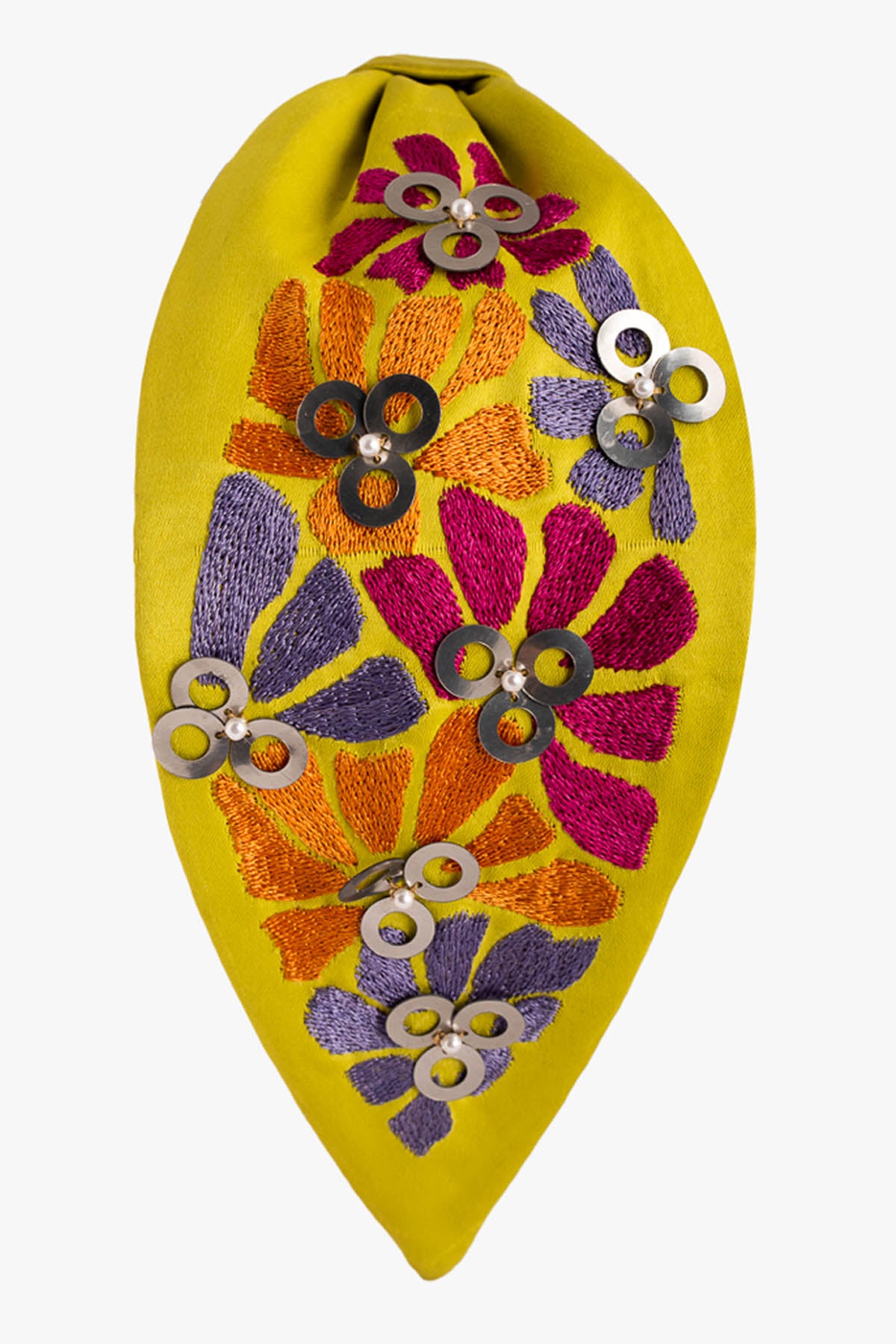 Green Satin Floral Headband