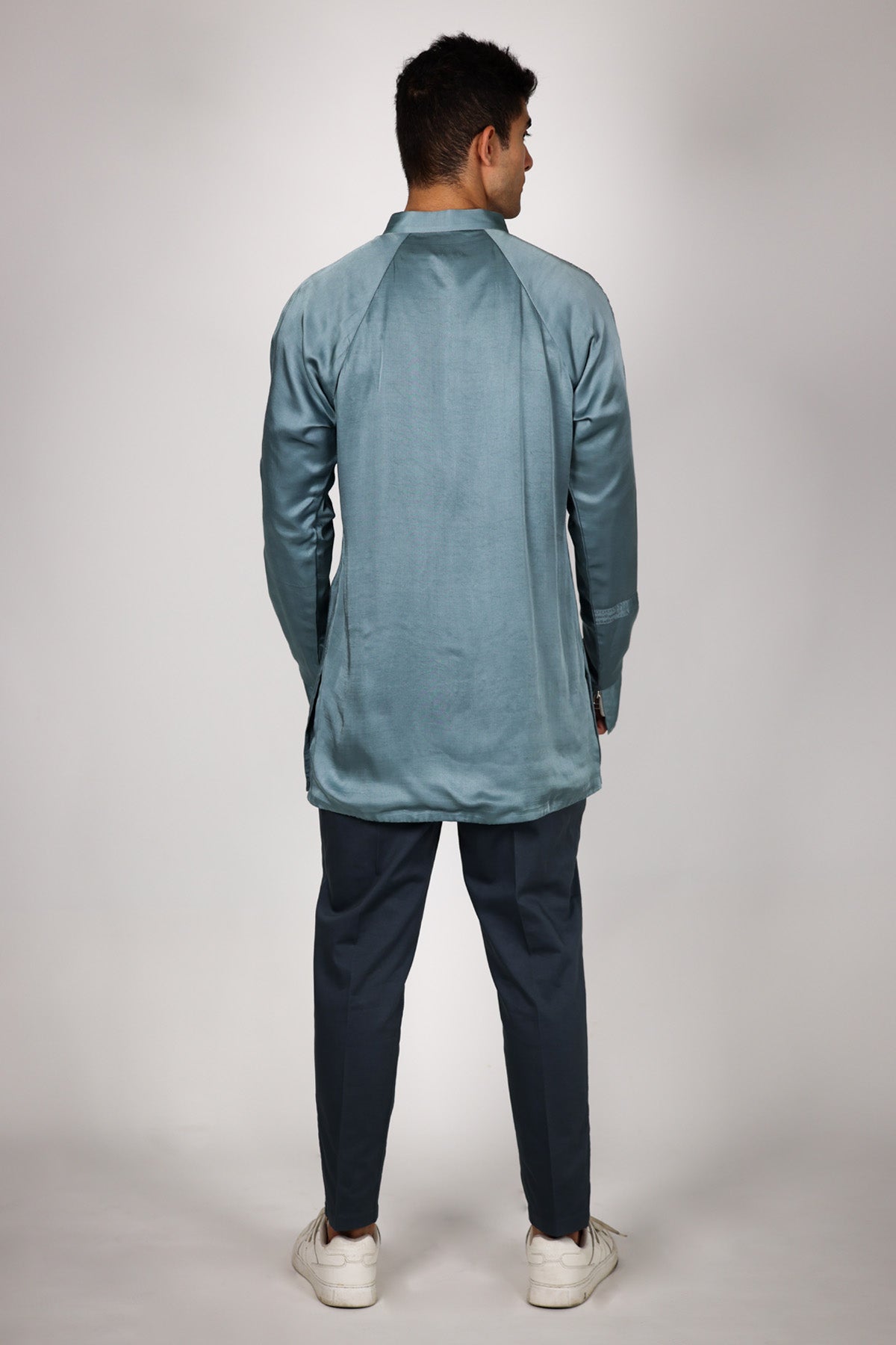 Green Shirt Kurta & Twill Pants