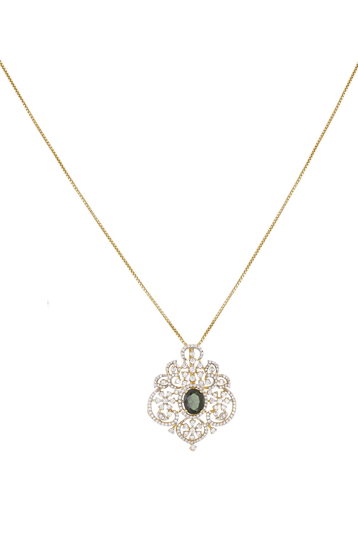 Green & Silver Diamond Pendant