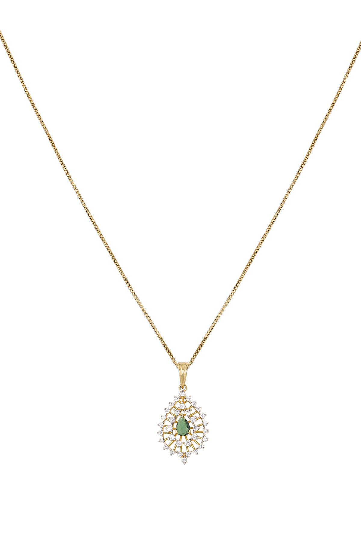 Green & Silver Pendant Earring