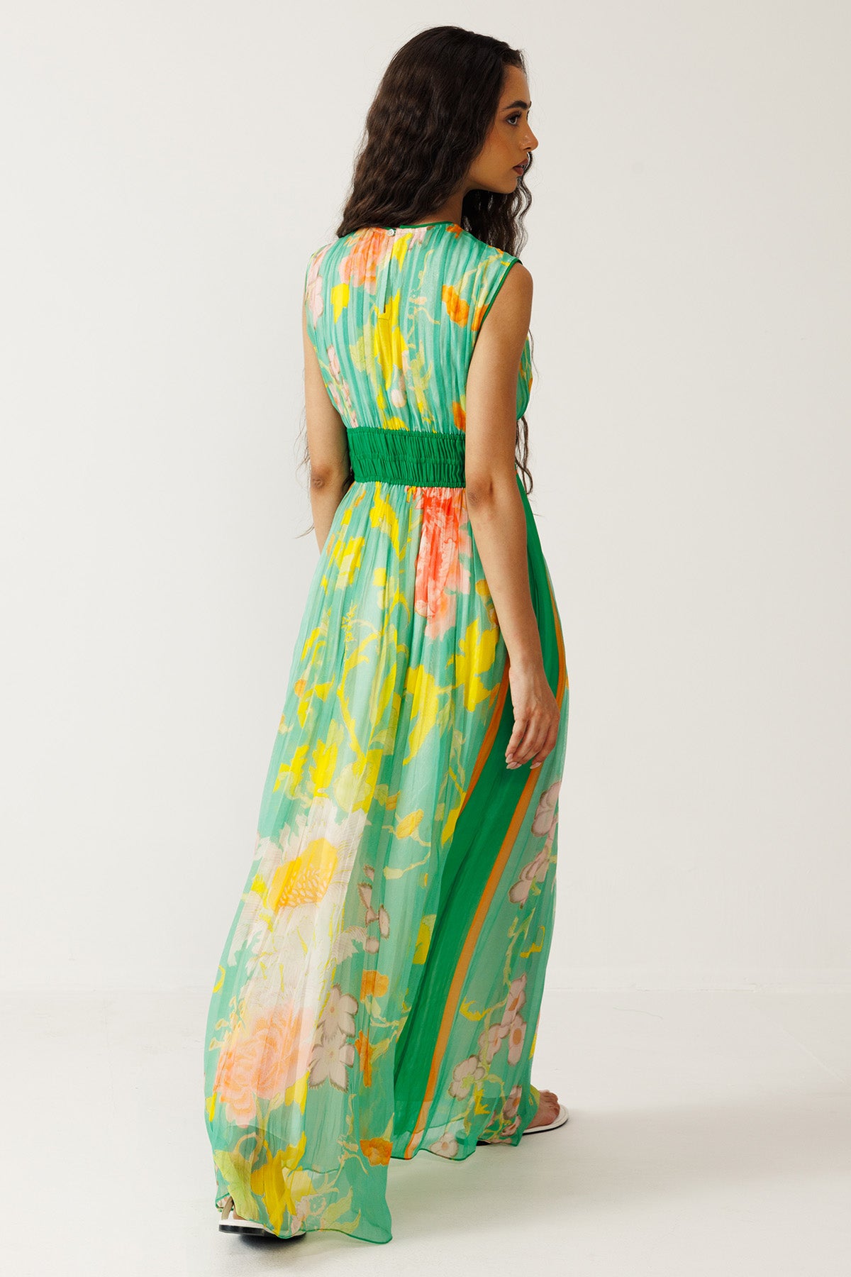 Green Soft Floral Printed Dress