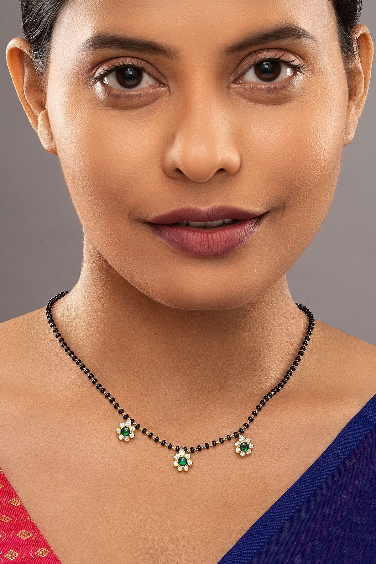 Buy Green Stone Diamond Mangalsutra for women by Sica online available at scrollnshops