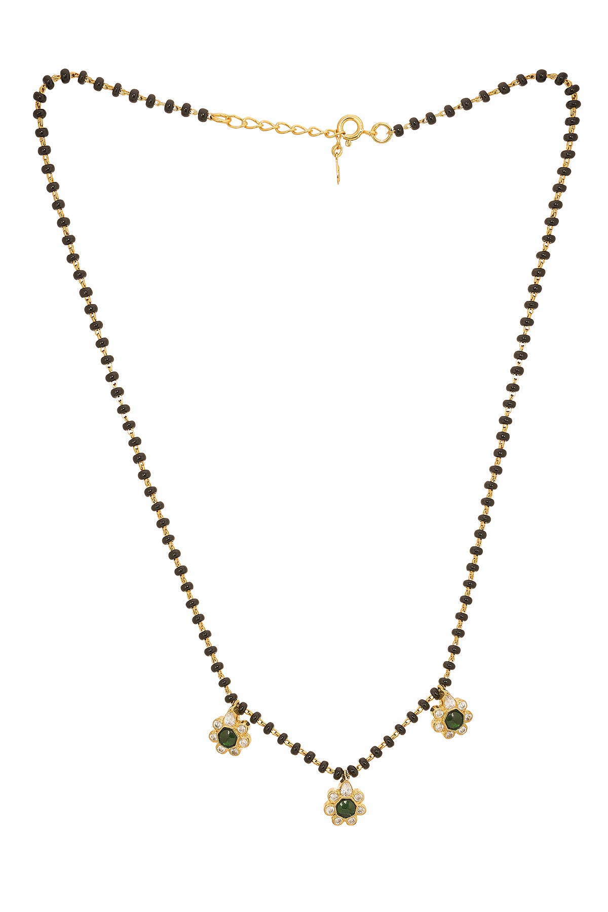 Green Stone Diamond Mangalsutra