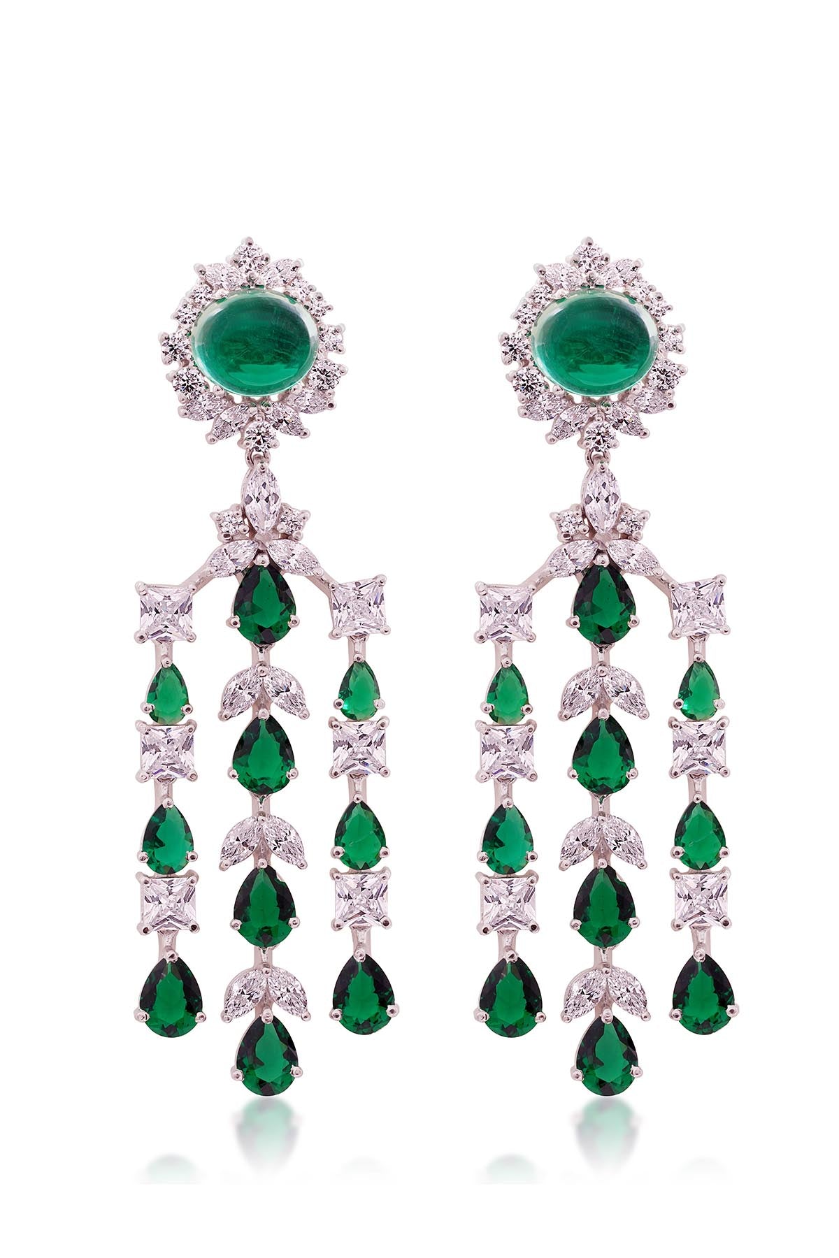 Green Stone Embellished Danglers