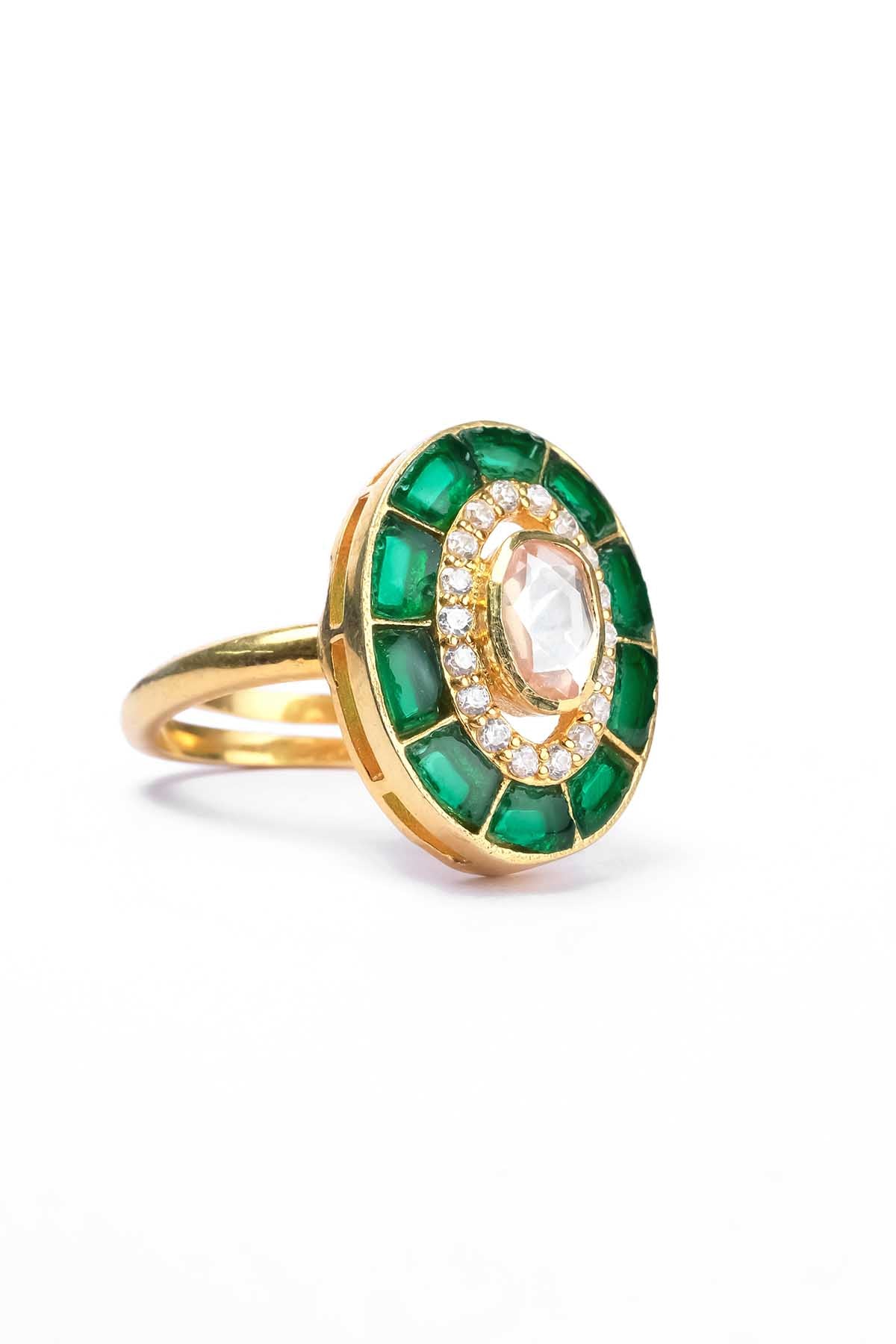 Green Stone Embellished Ring