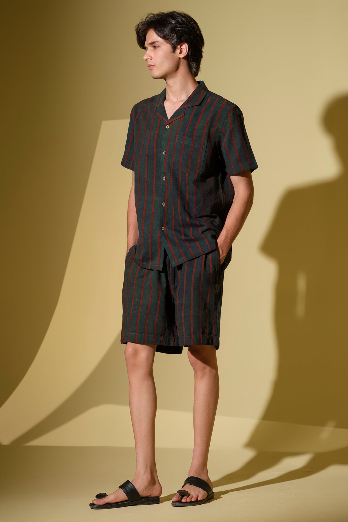 Green Stripes Print Co-ord Set