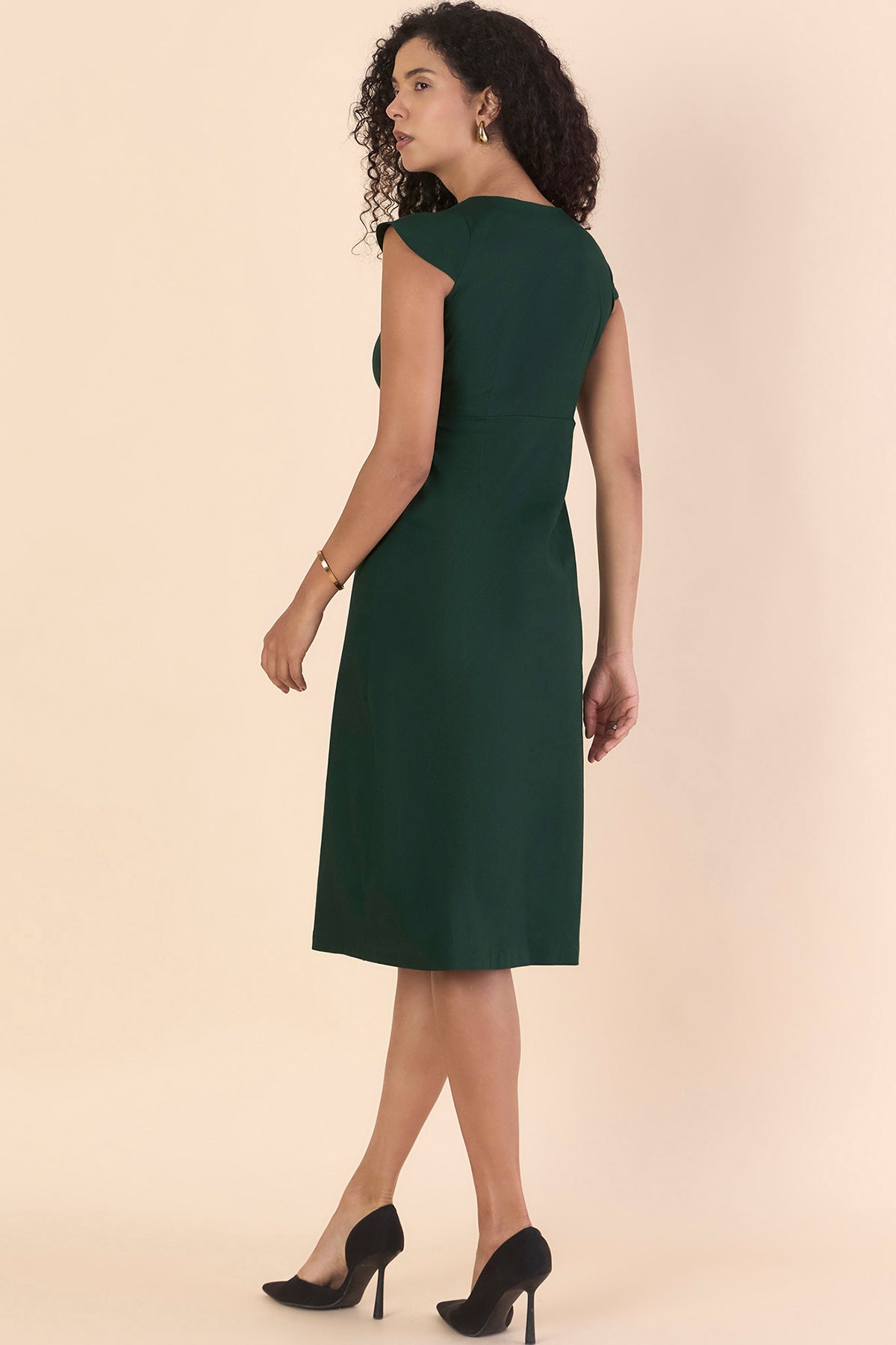 Green Sweetheart Neck Dress