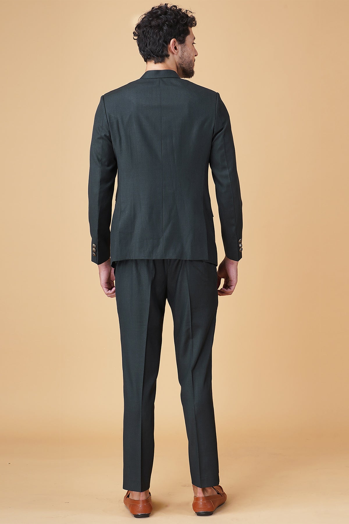 Green Terry Rayon Bandhgala Set