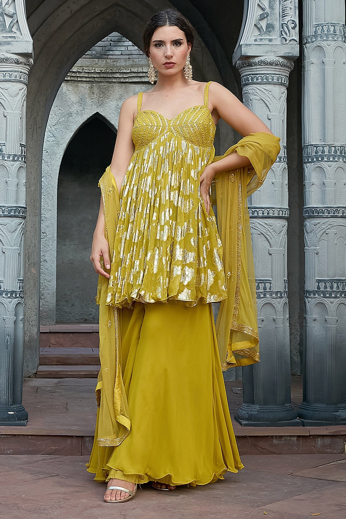 Buy Green Thread & Pearl Kurta Set for women by Priyanka Jain online available at scrollnshops