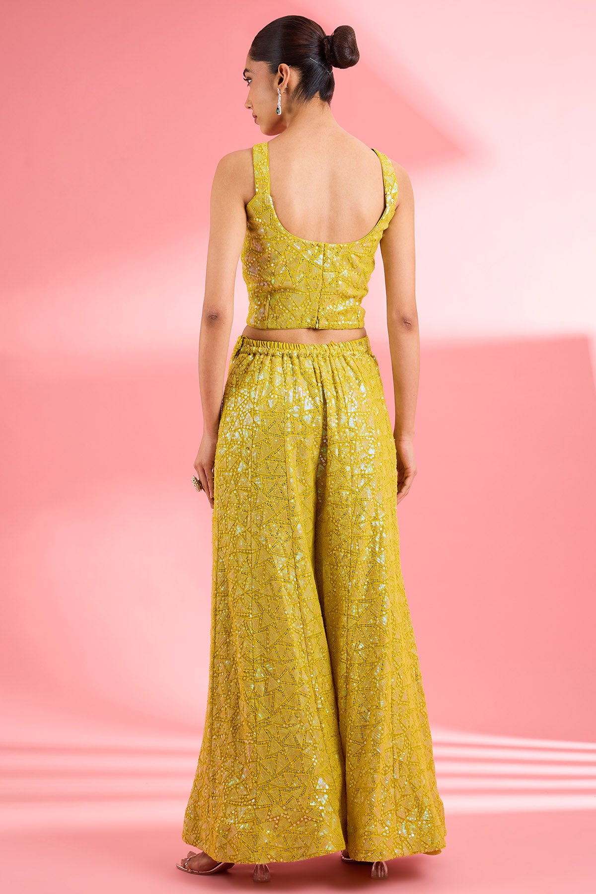 Green Thread Sequins Kurta Set