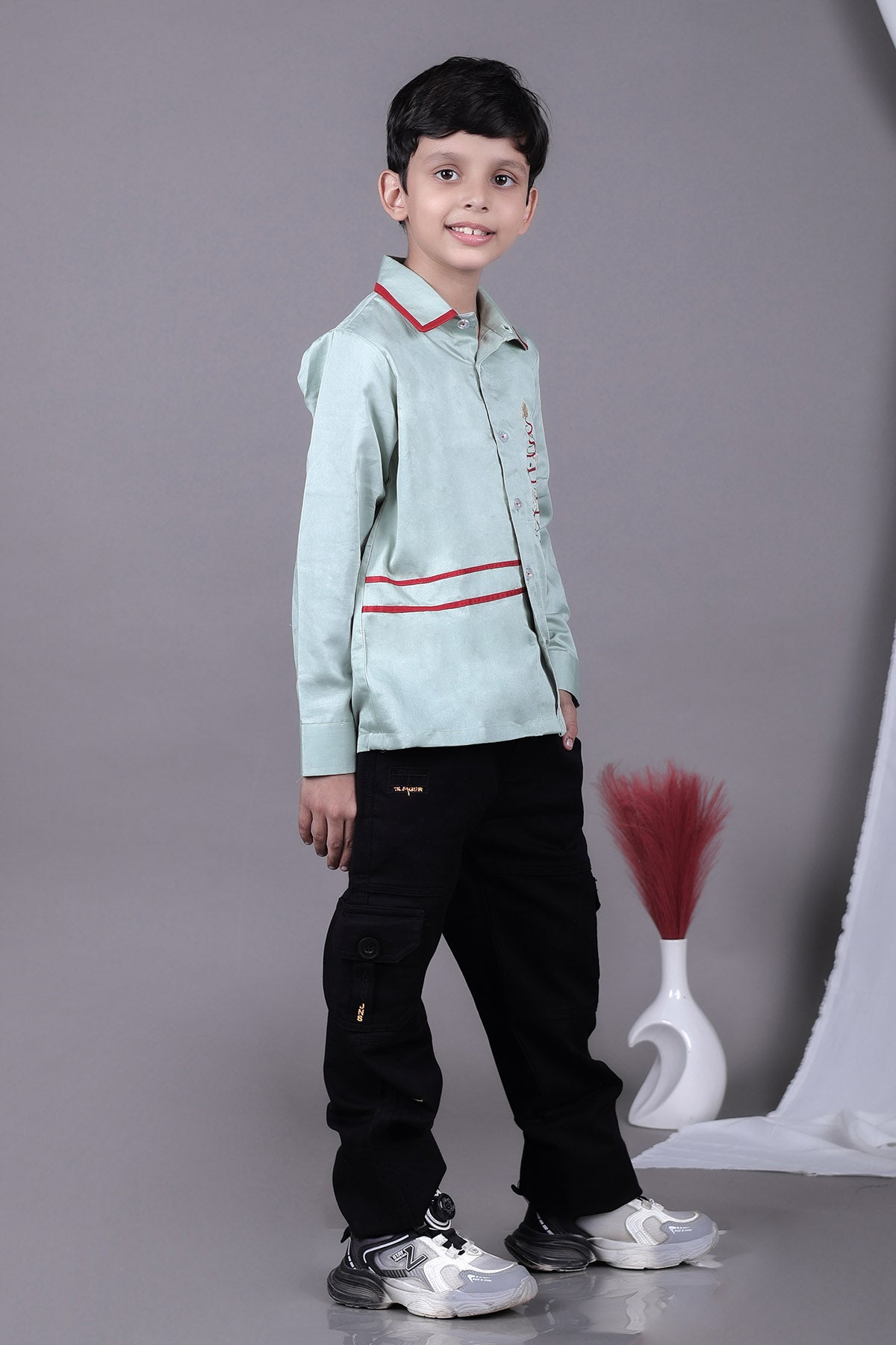 Green Tree Embroidered Shirt