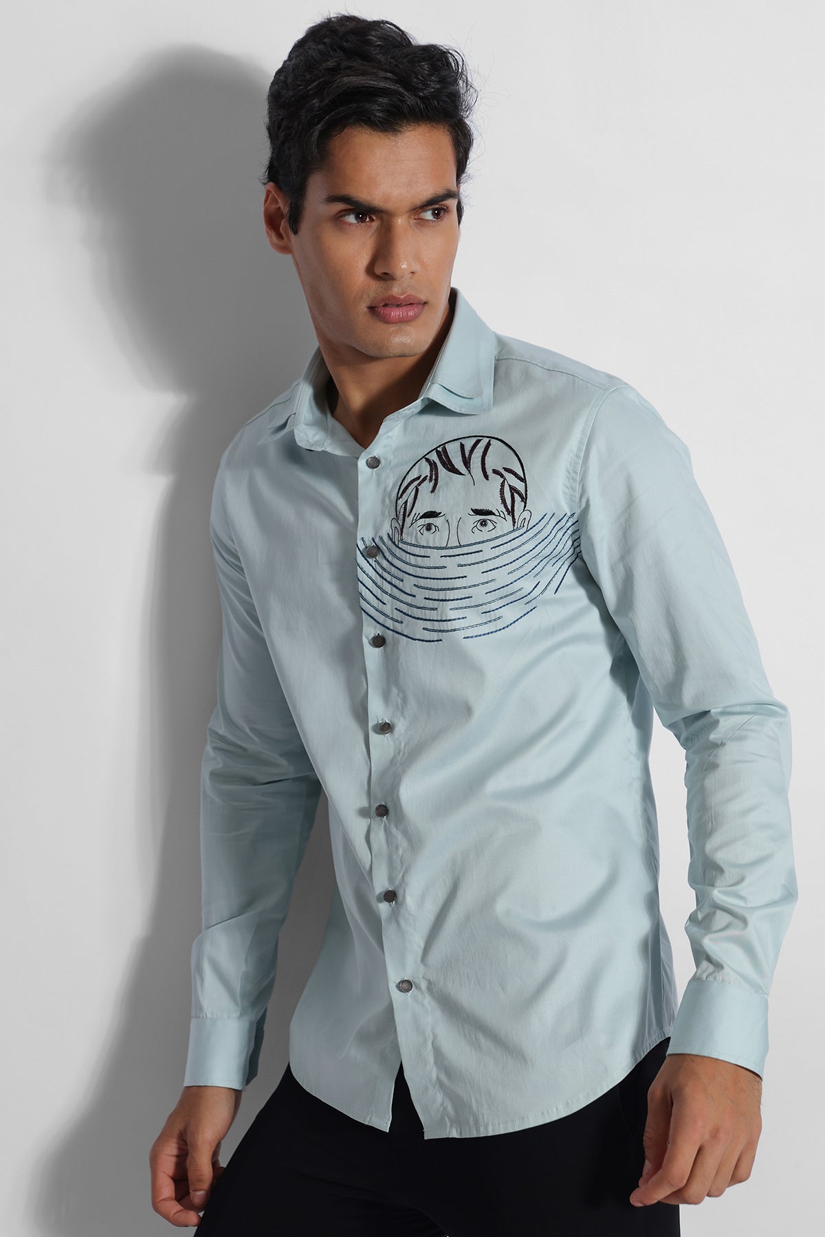 Green Turkish Thread Work Shirt