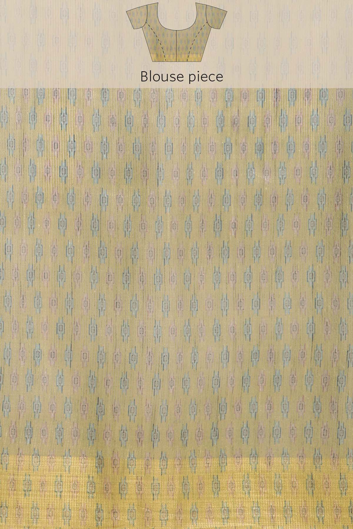 Green Tussar Silk Printed Saree