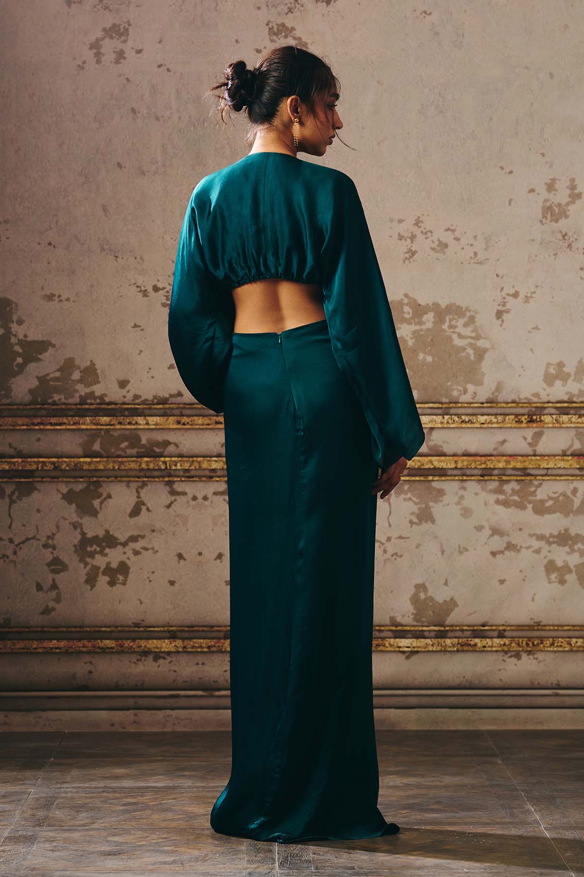 Green Twisted Cut-Out Maxi Dress