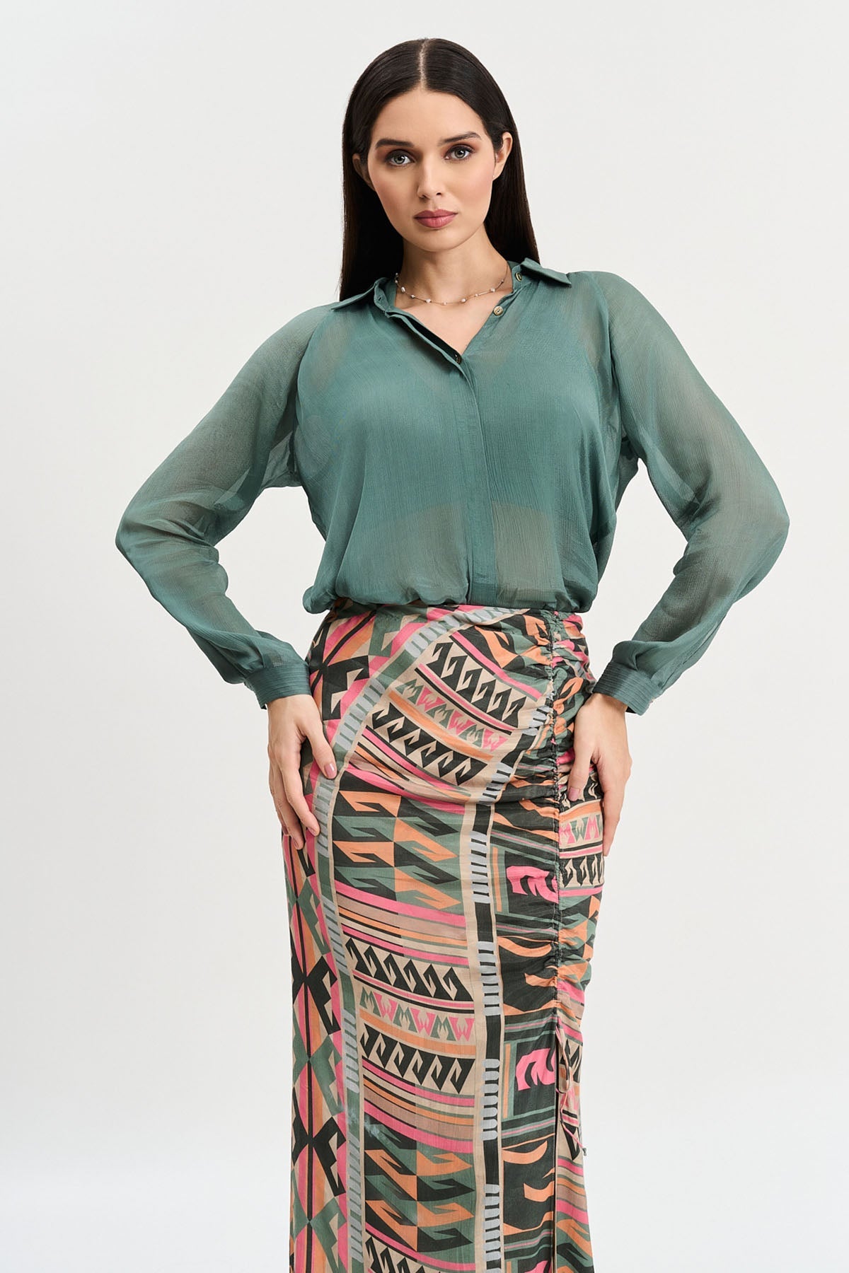 Buy Green Viscose Comfortable Shirt by Koswi for women online at ScrollnShops