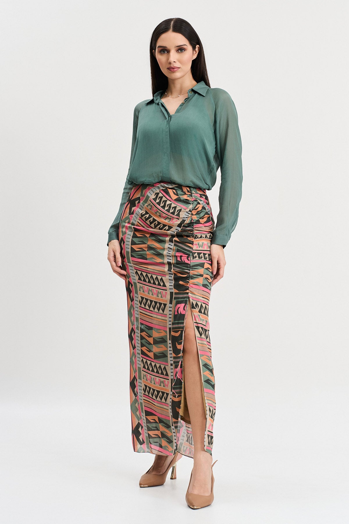 Green Viscose Comfortable Shirt