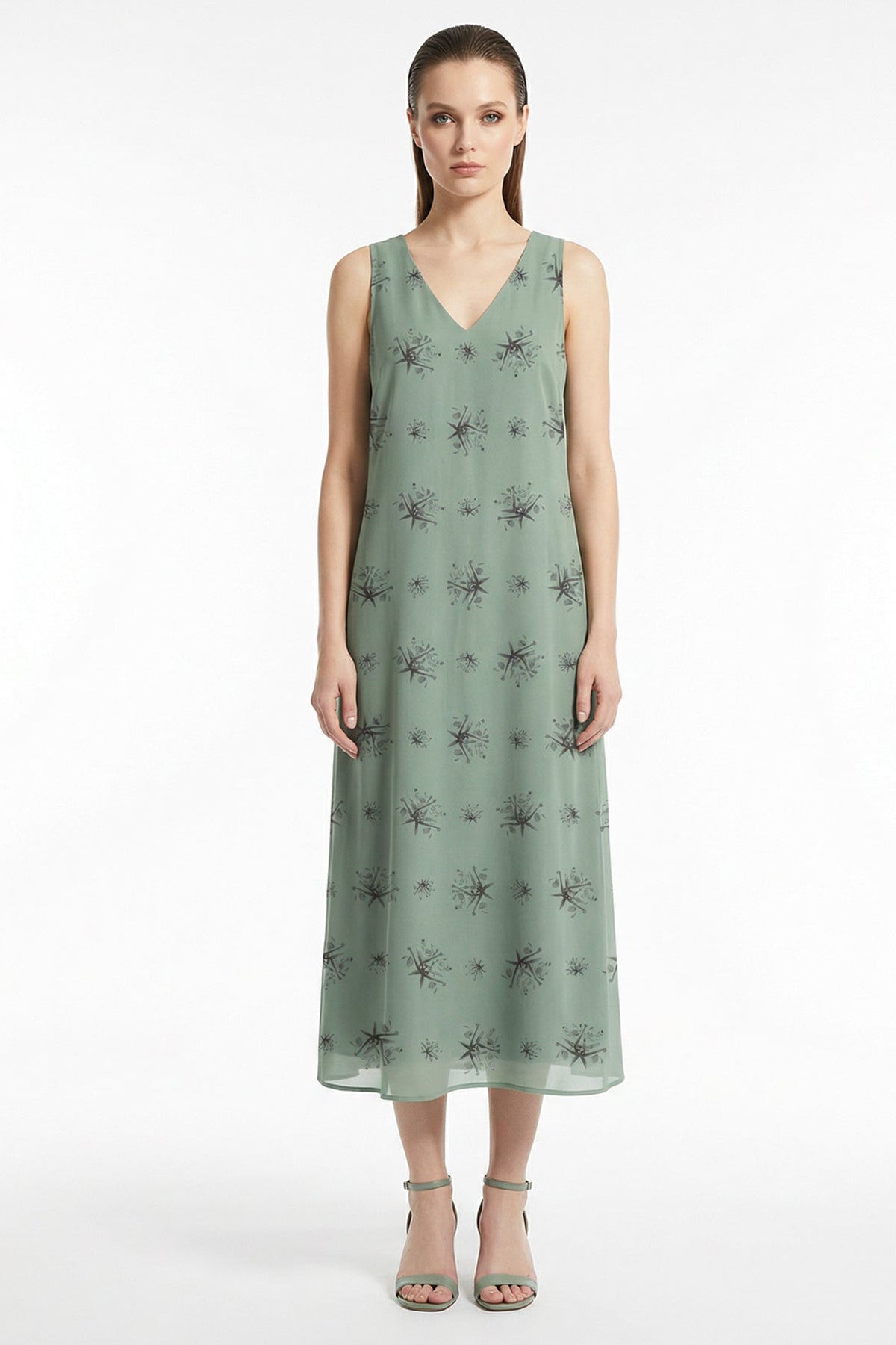 Buy Green Viscose Fluid Midi Dress for women by Tezhhomayaa online available at scrollnshops