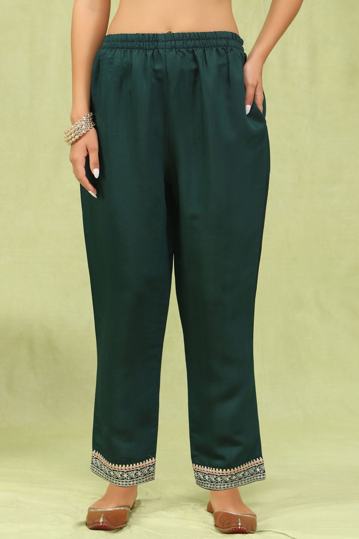 Green Viscose Roman Kurta Set