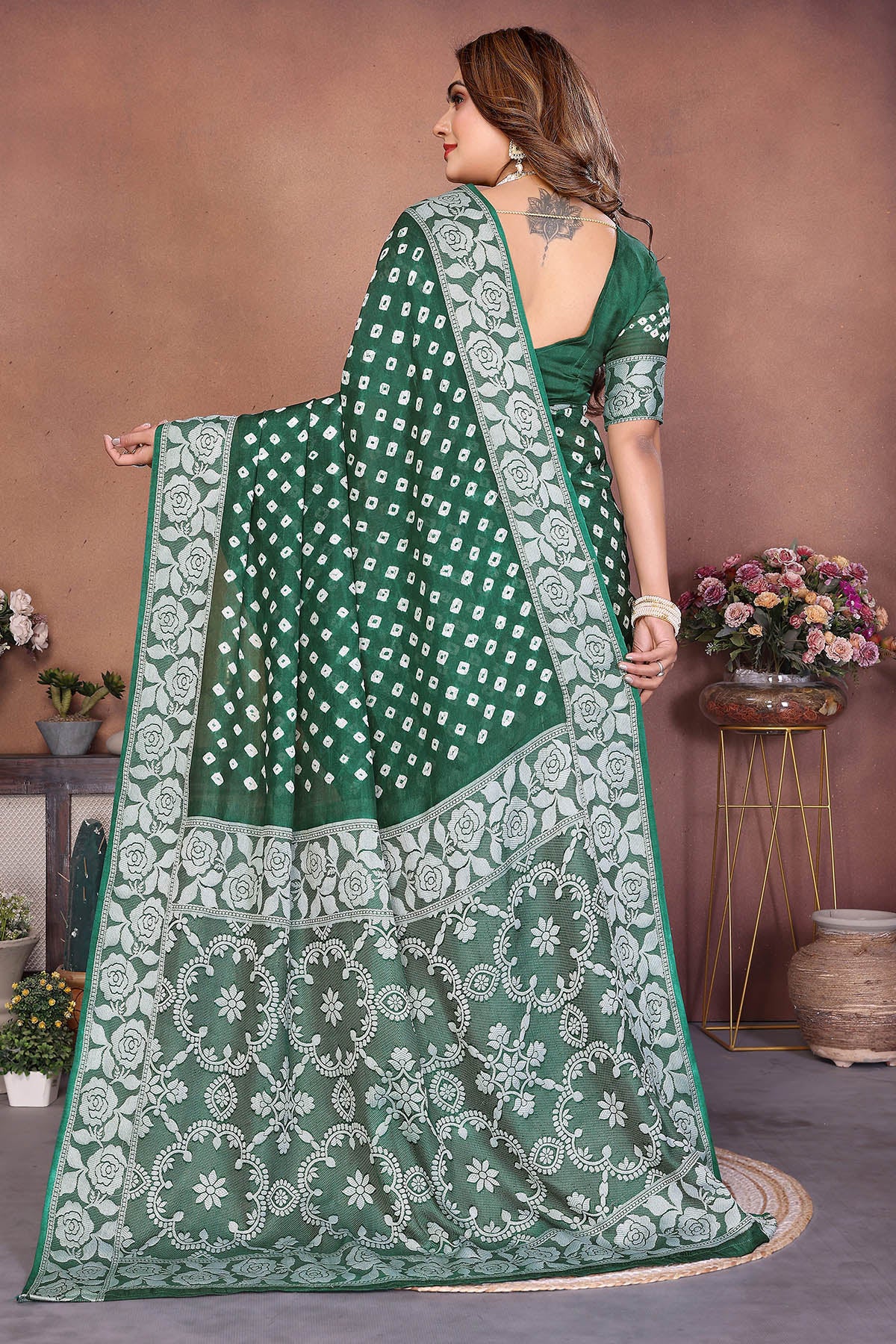 Green Viscose Silk Fancy Saree