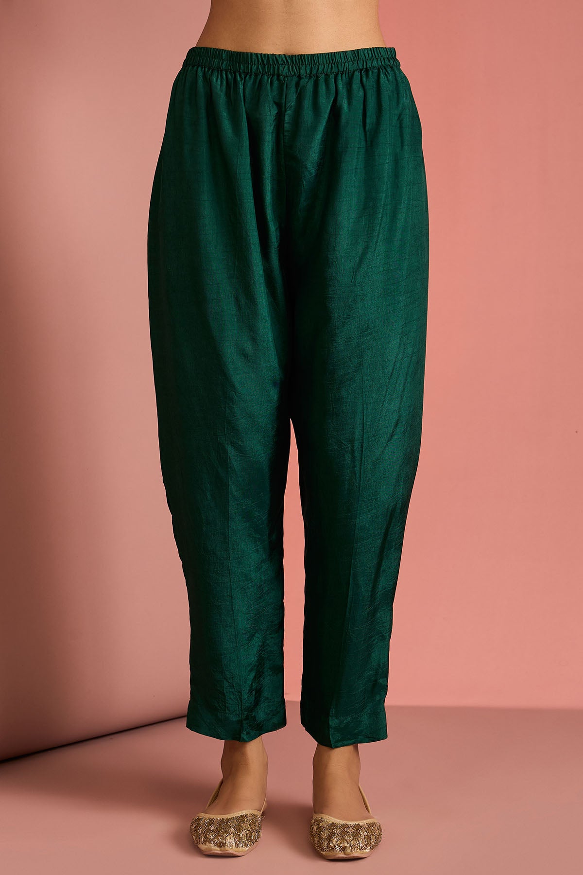 Green Viscose Velvet Kurta Set