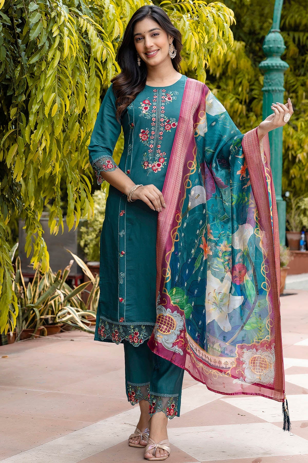 Buy Green Viscose Yoke Kurta Set for women by Aastha Fashion online available at scrollnshops