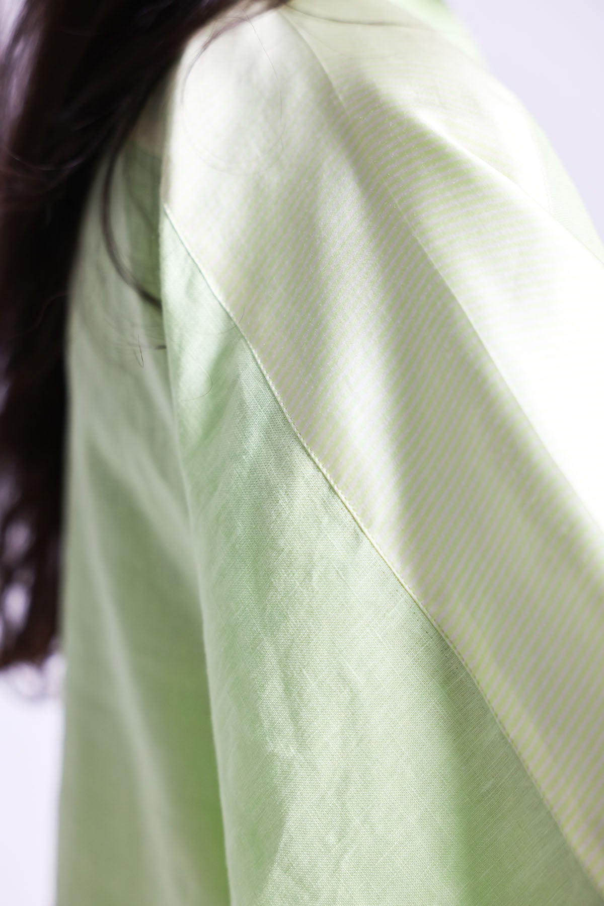 Green & White A-Line Kaftan Set