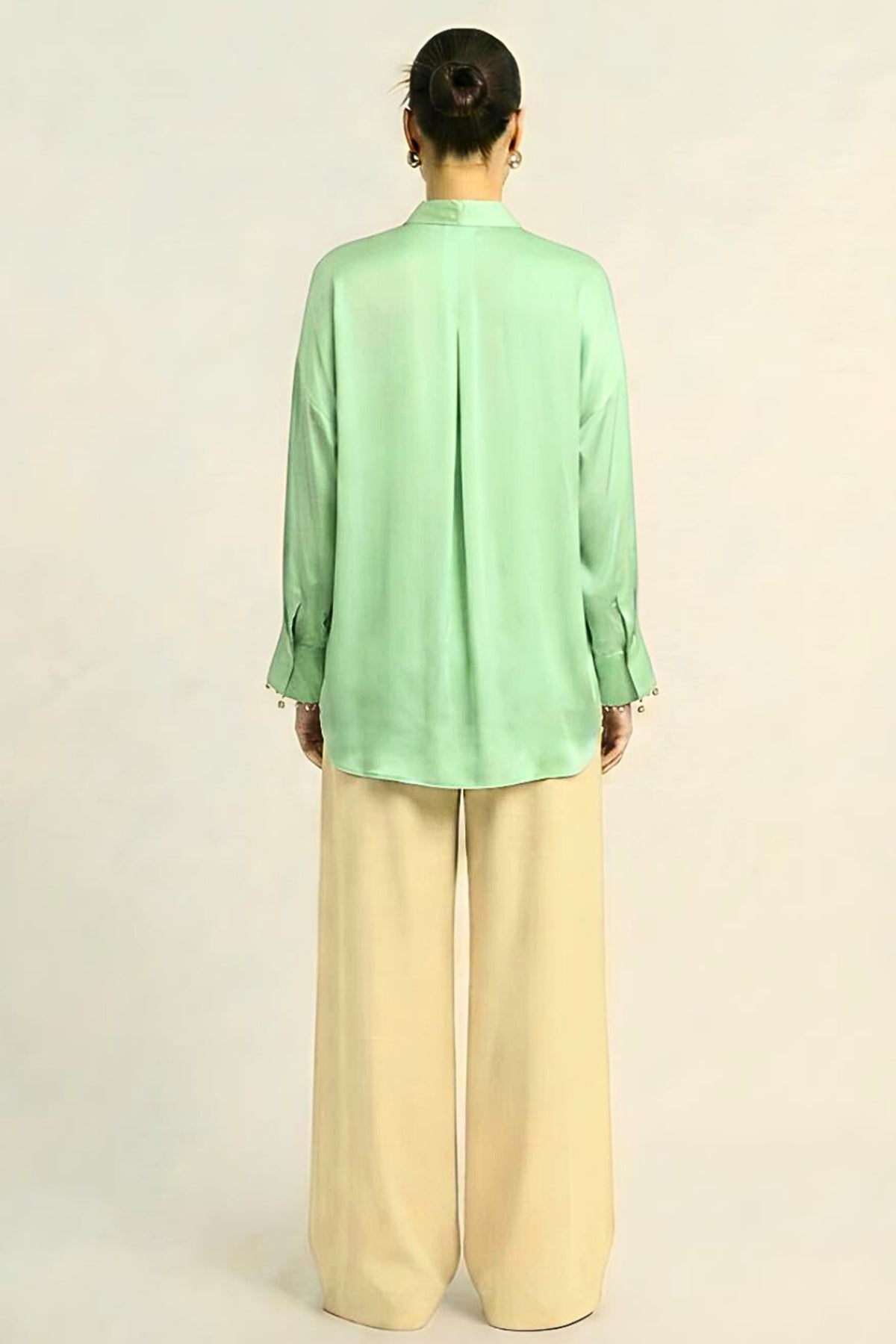 Green Wrap Style Tie Up Shirt