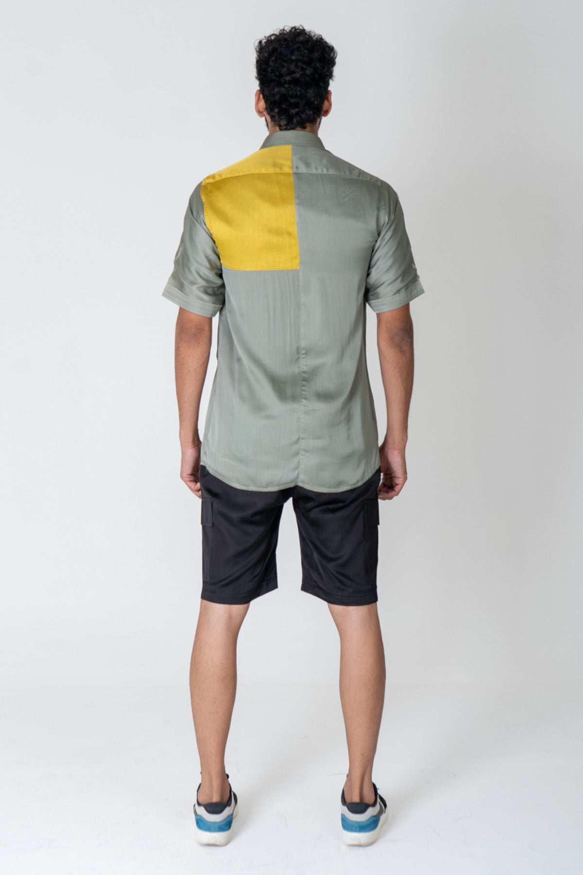 Green & Yellow Colorblock Shirt