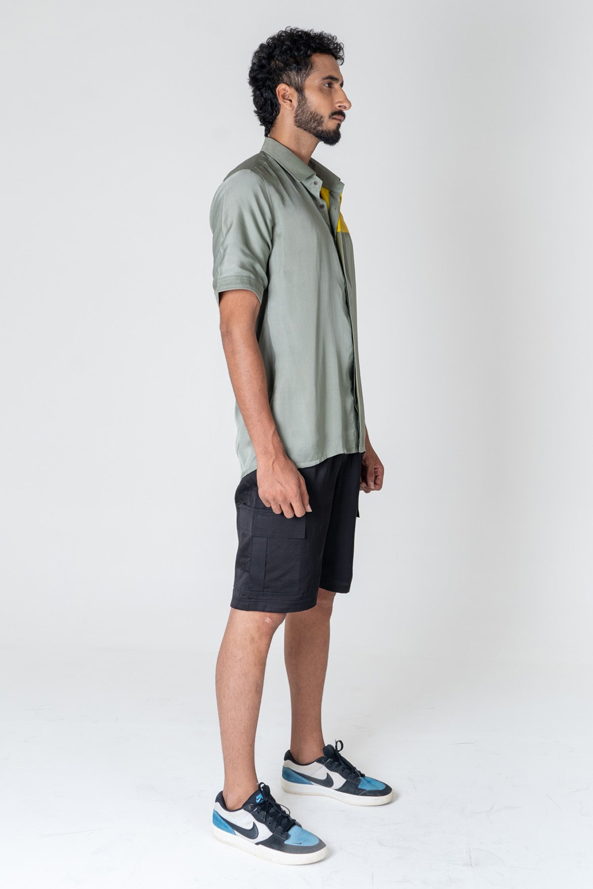 Green & Yellow Colorblock Shirt