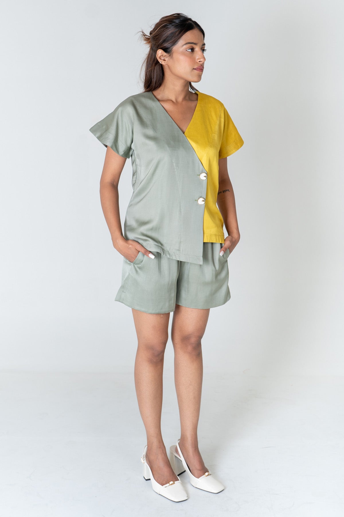 Green & Yellow Shirt & Shorts