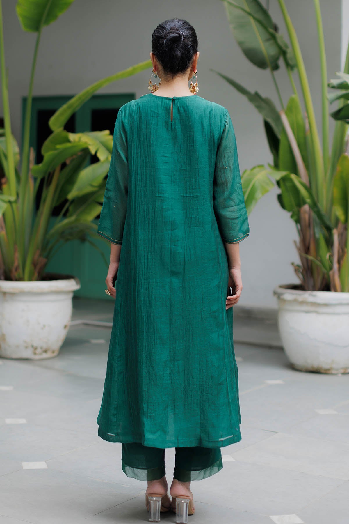 Green Zardosi Work Kurta Set