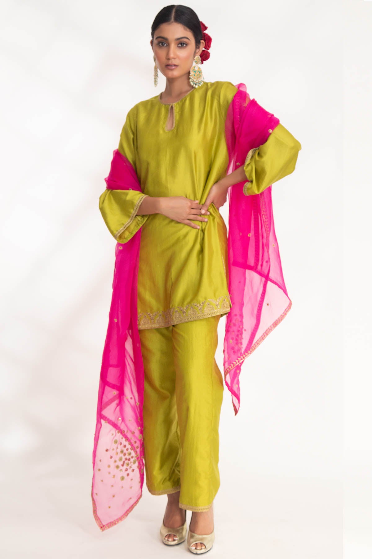 Zardozi Green Kurta & Pants