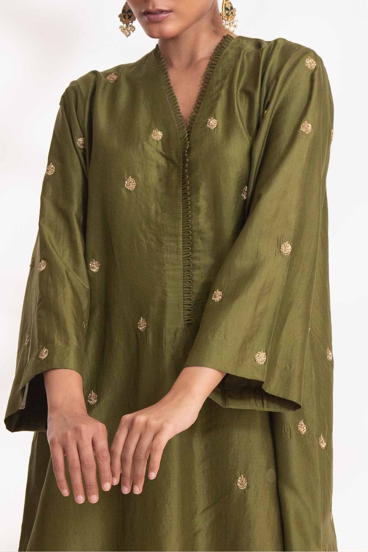 Green Zardozi Kurta & Pants