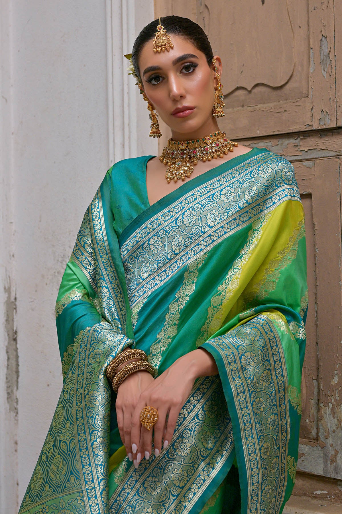 Green Zari Banarasi Silk Saree