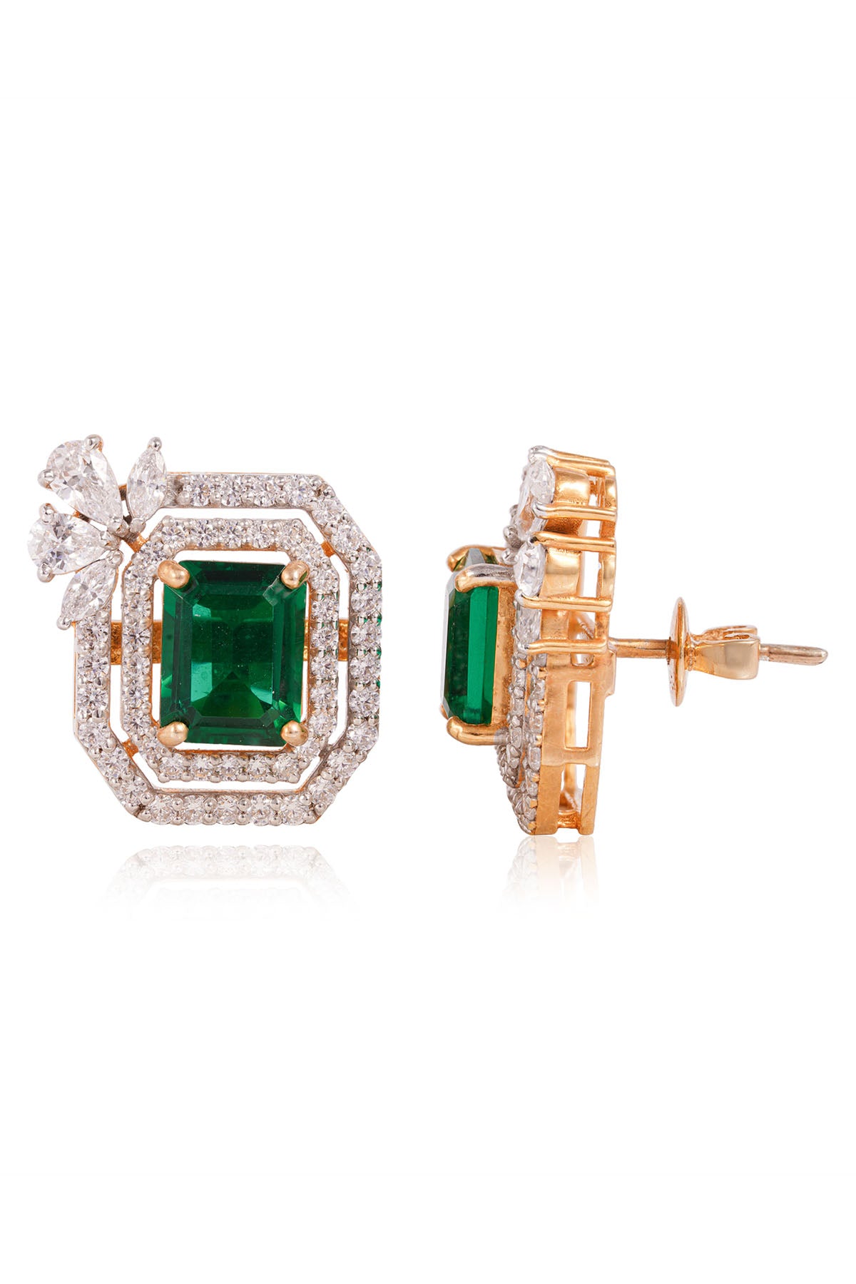 Green & Zirconia Stone Studs