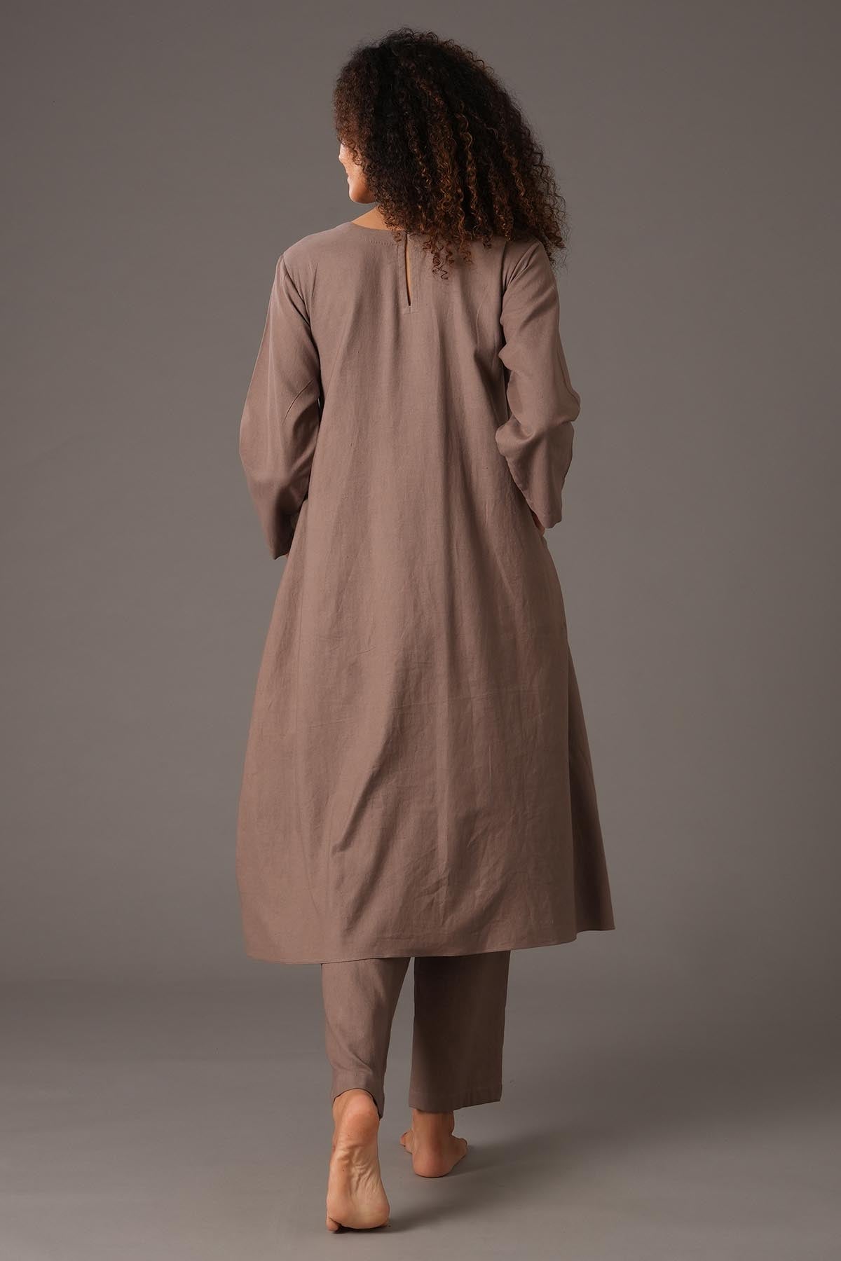 Greige Embroidered Kurta & Pants