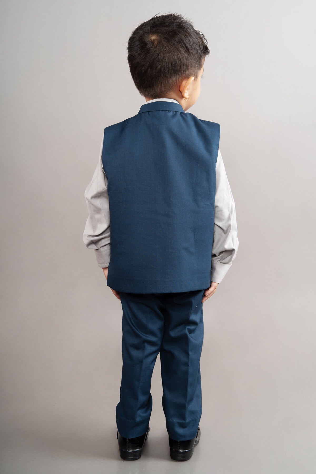 Grey Embroidered Bundi Set