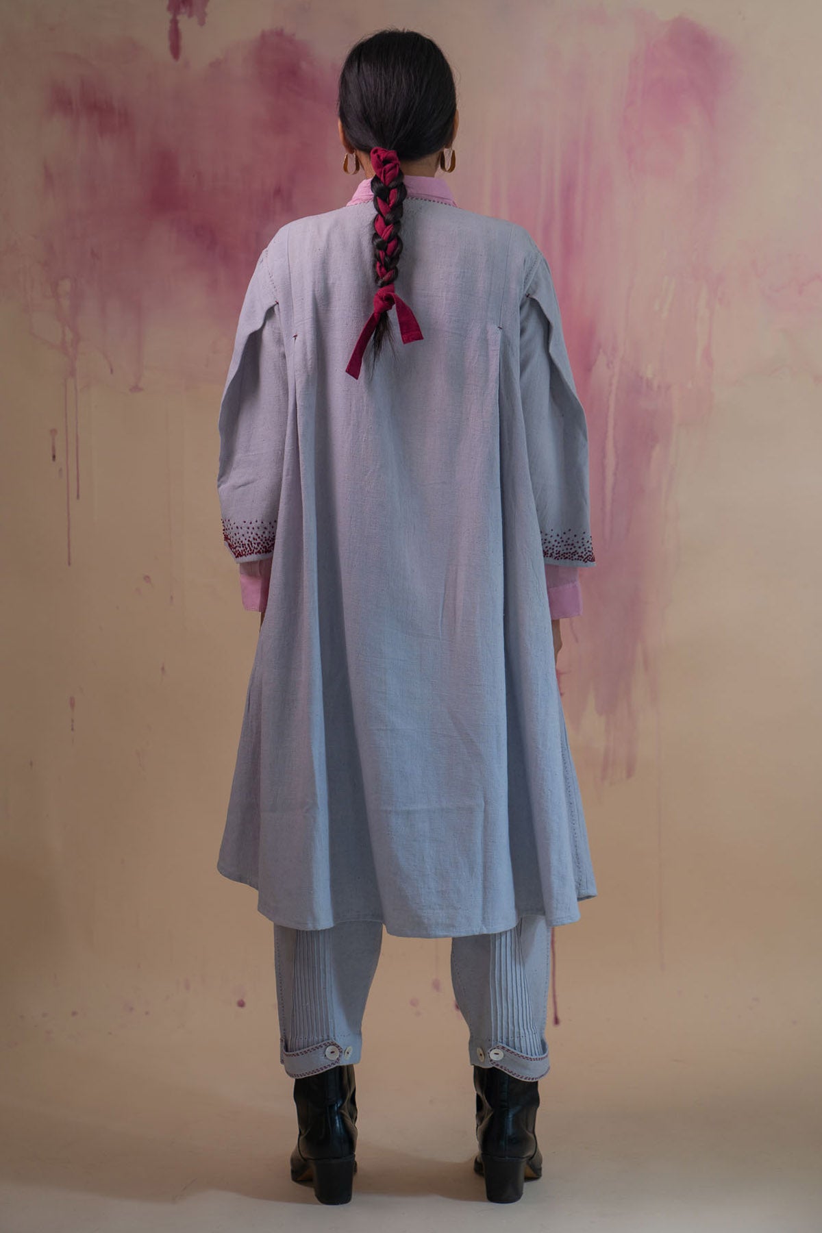 Grey Layered Dress & Pants